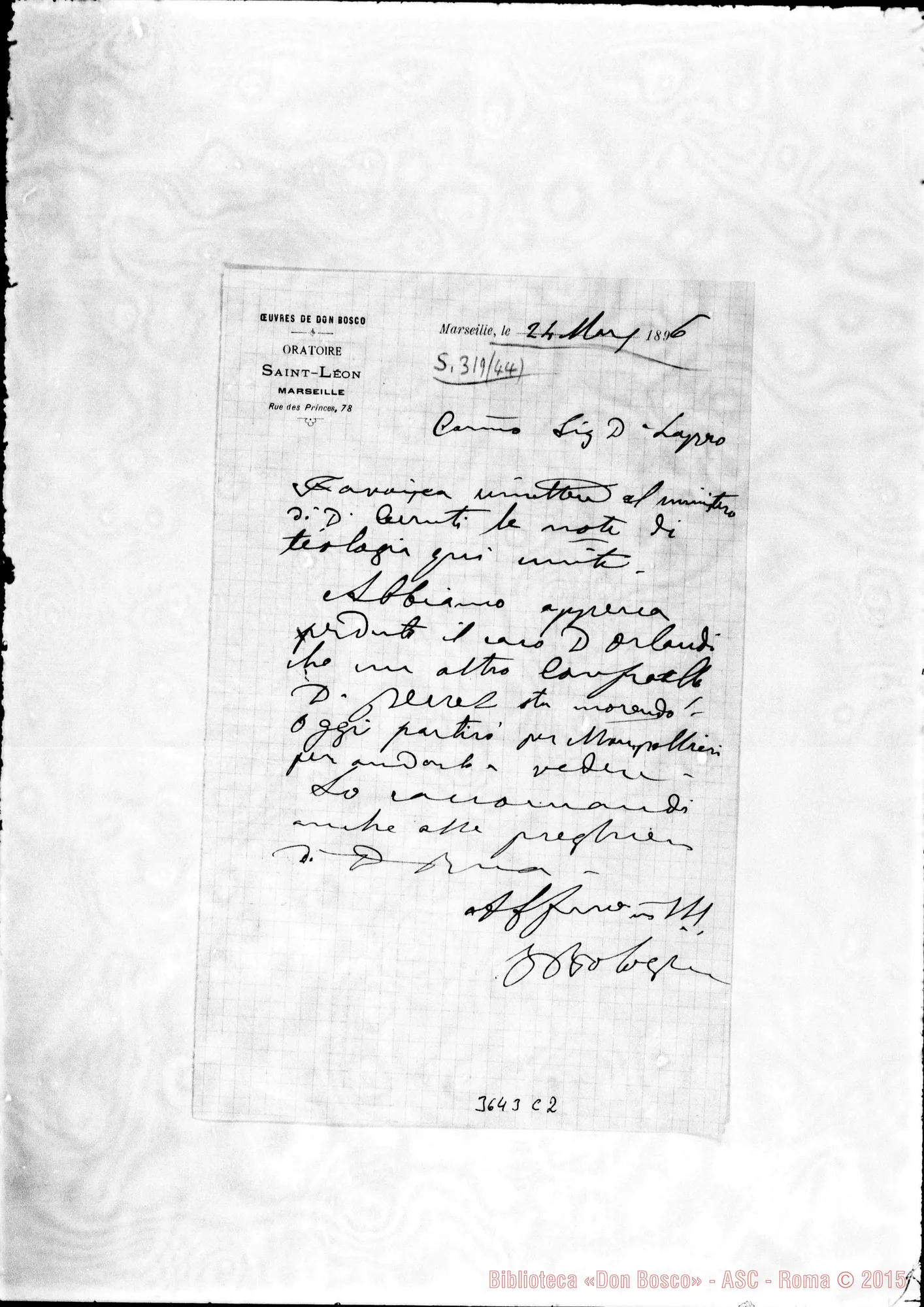 Fotogramma C 2 — Don Bologna-Don Lazzero. Marseille, 24-03-1896
