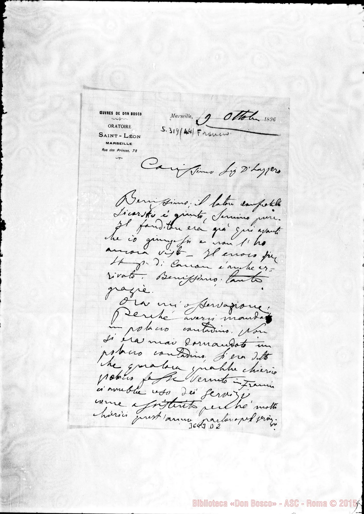 Fotogramma D 2 — Don Bologna-Don Lazzero. Marseille, 9-10-1896