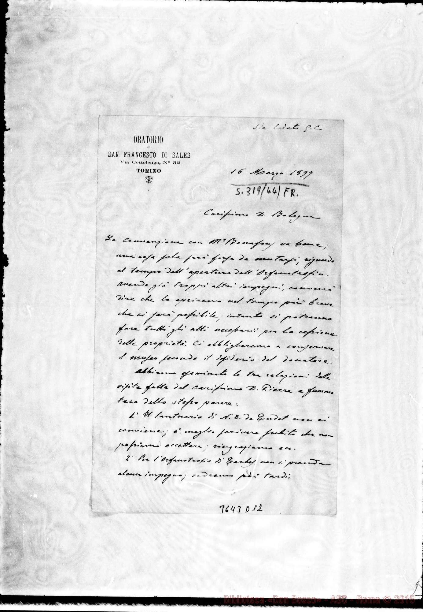 Fotogramma D 12 — Don Durando-Don Bologna. Torino, 16-03-1897
