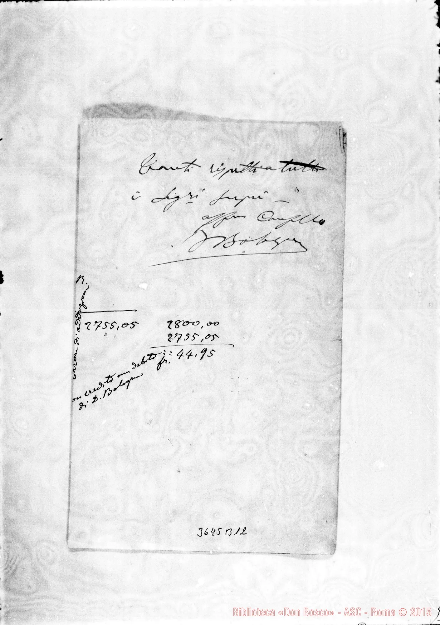 Fotogramma B 12 — Don Bologna-Don Colombara Bartolomeo. Paris, 16-10-1900 Autogr. Rua