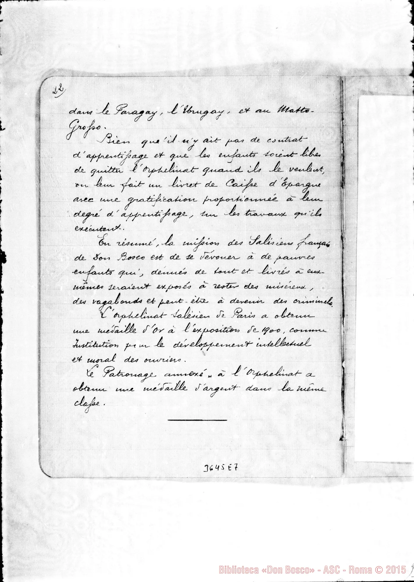 Fotogramma E 7 — «Dossier des Maisons Salésiennes de France».
