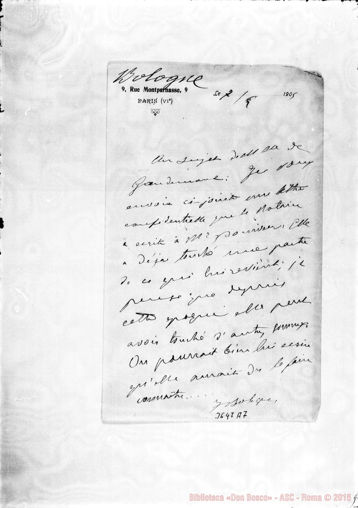 Fotogramma A 7 — Don Bologna allega lett. dell’Avv. Eon del Genn. 1901