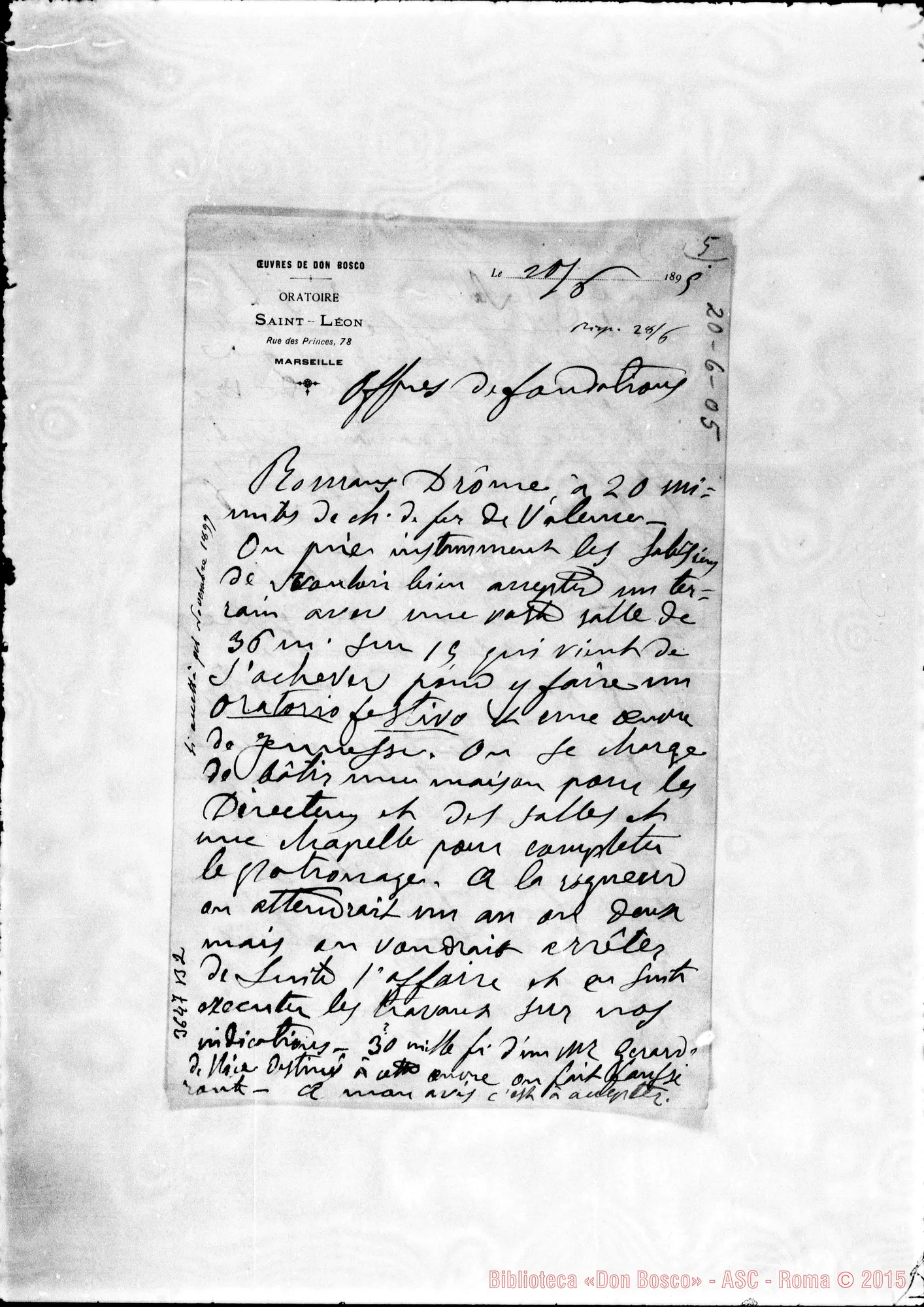Fotogramma B 2 — Don Bologna: offerte di fondazioni. Marseille, 20-06-1895