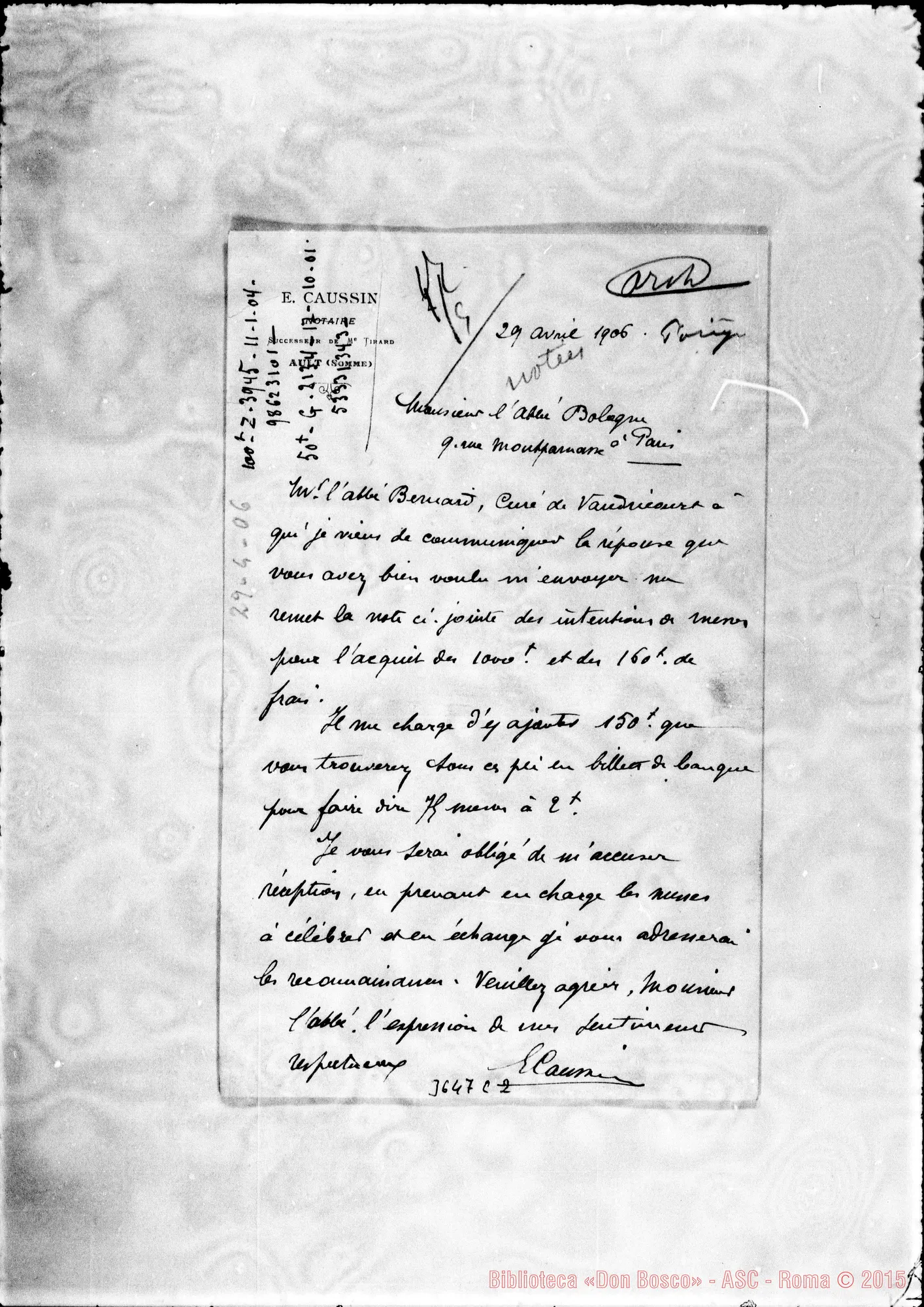 Fotogramma C 2 — E. Caussin, notaio-Don Bologna. Ault, 29-04-1906