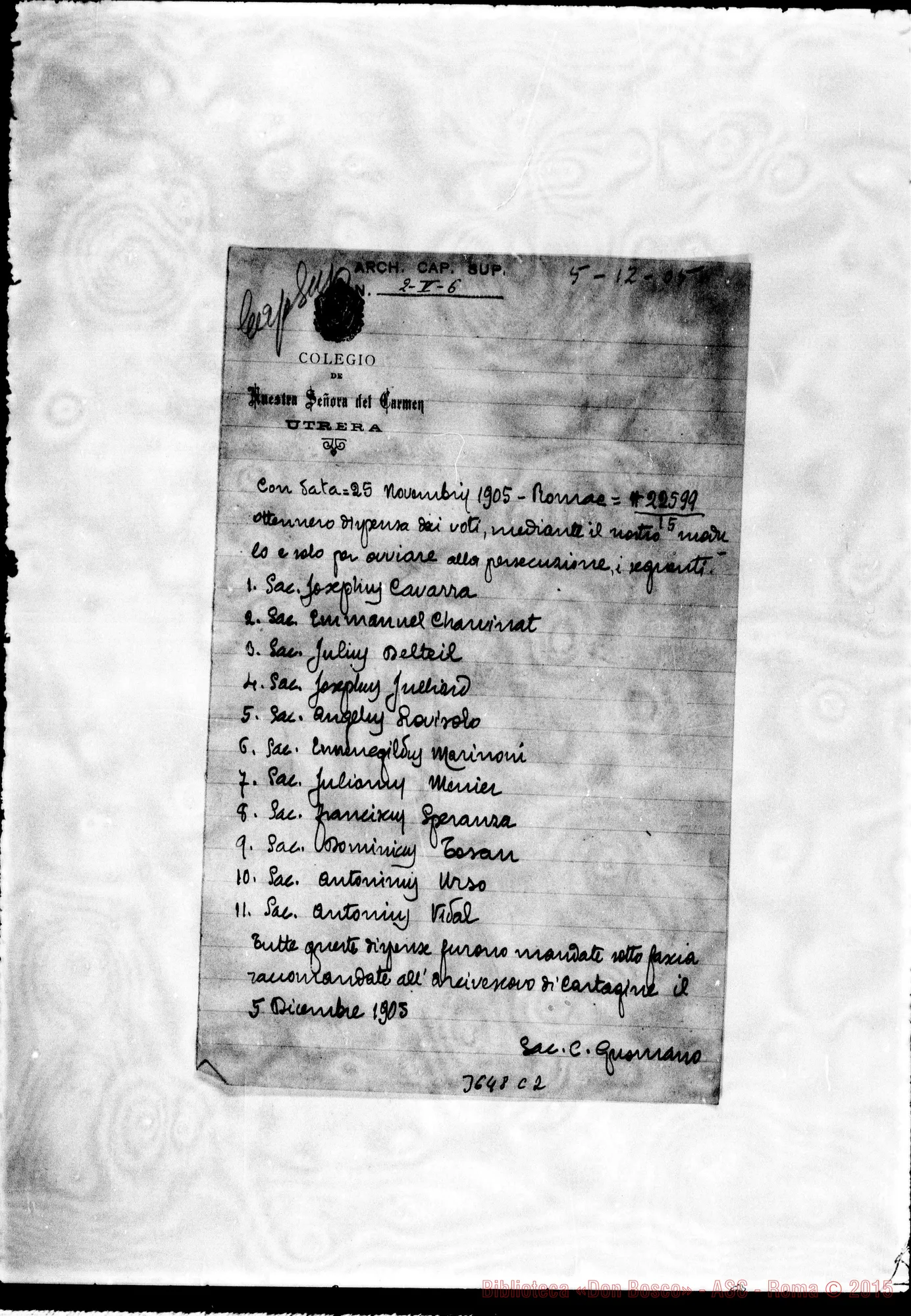 Fotogramma C 2 — Elenco della Francia nell’anno 1906
