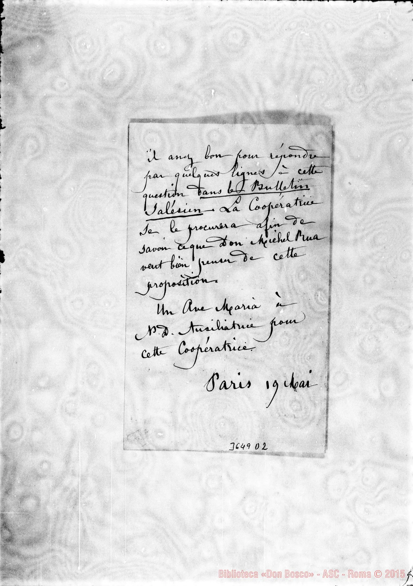 Fotogramma D 2 — Una cooperatrice-Don Rua. Paris, 19-5
