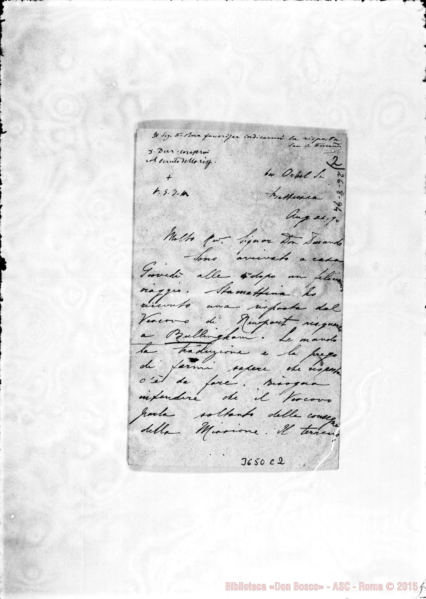 Fotogramma C 2 — Don Macey-Don Durando. Battersea, 26-08-1894