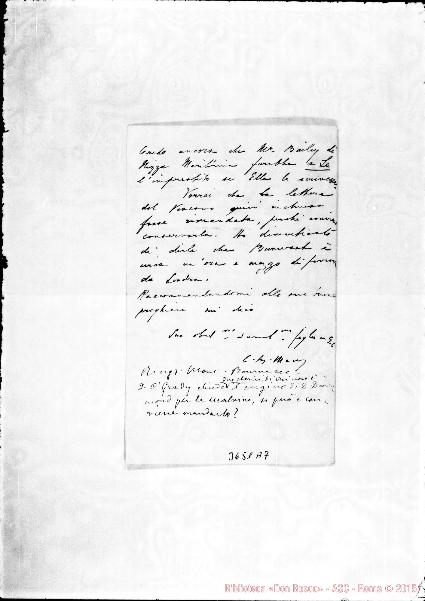 Fotogramma A 7 — Don Macey-Don Rua. Battersea, 7-01-1897 Autogr. Rua