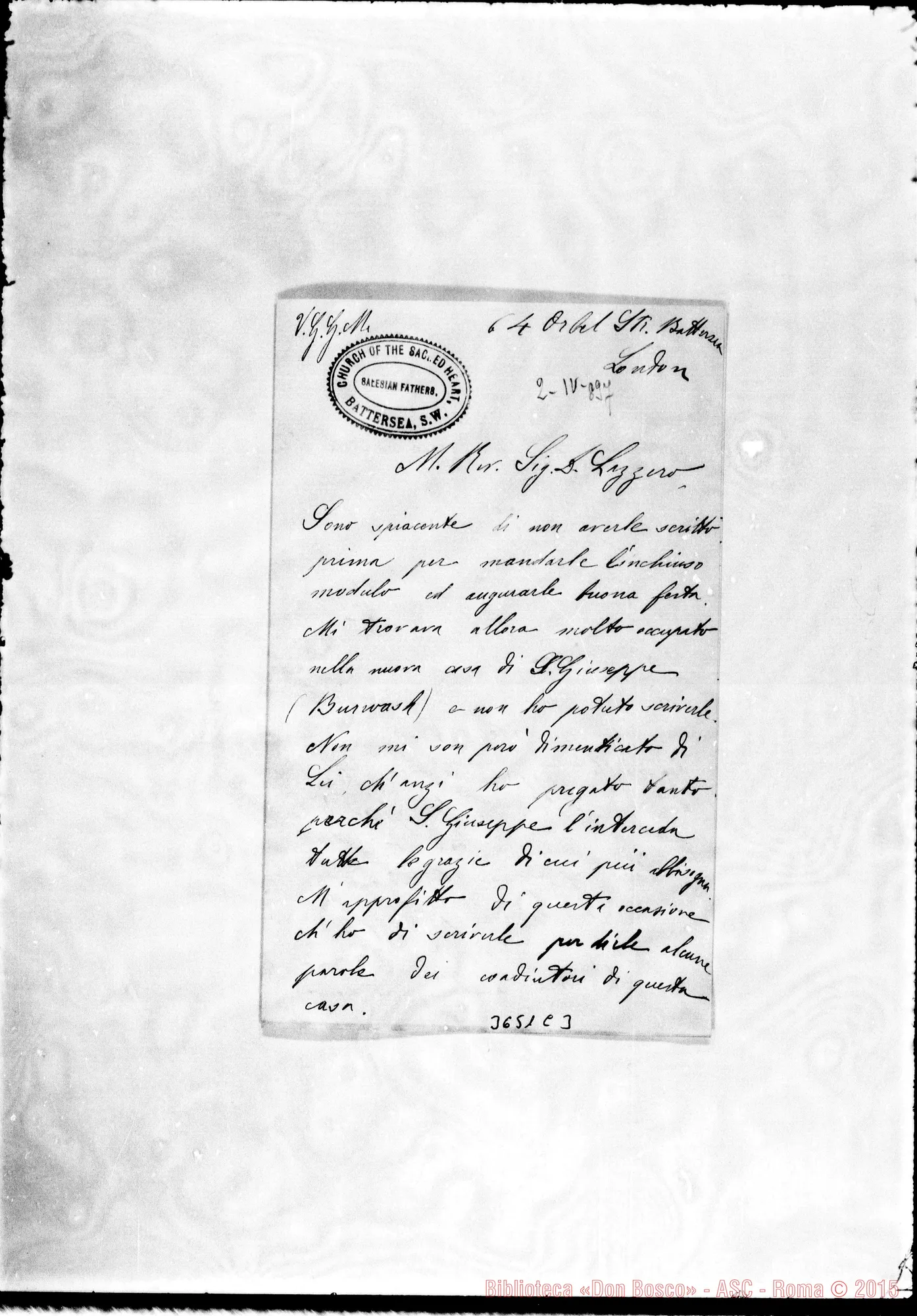 Fotogramma C 3 — Don Rabagliati E.-Don Lazzero. Battersea, 2-04-1897