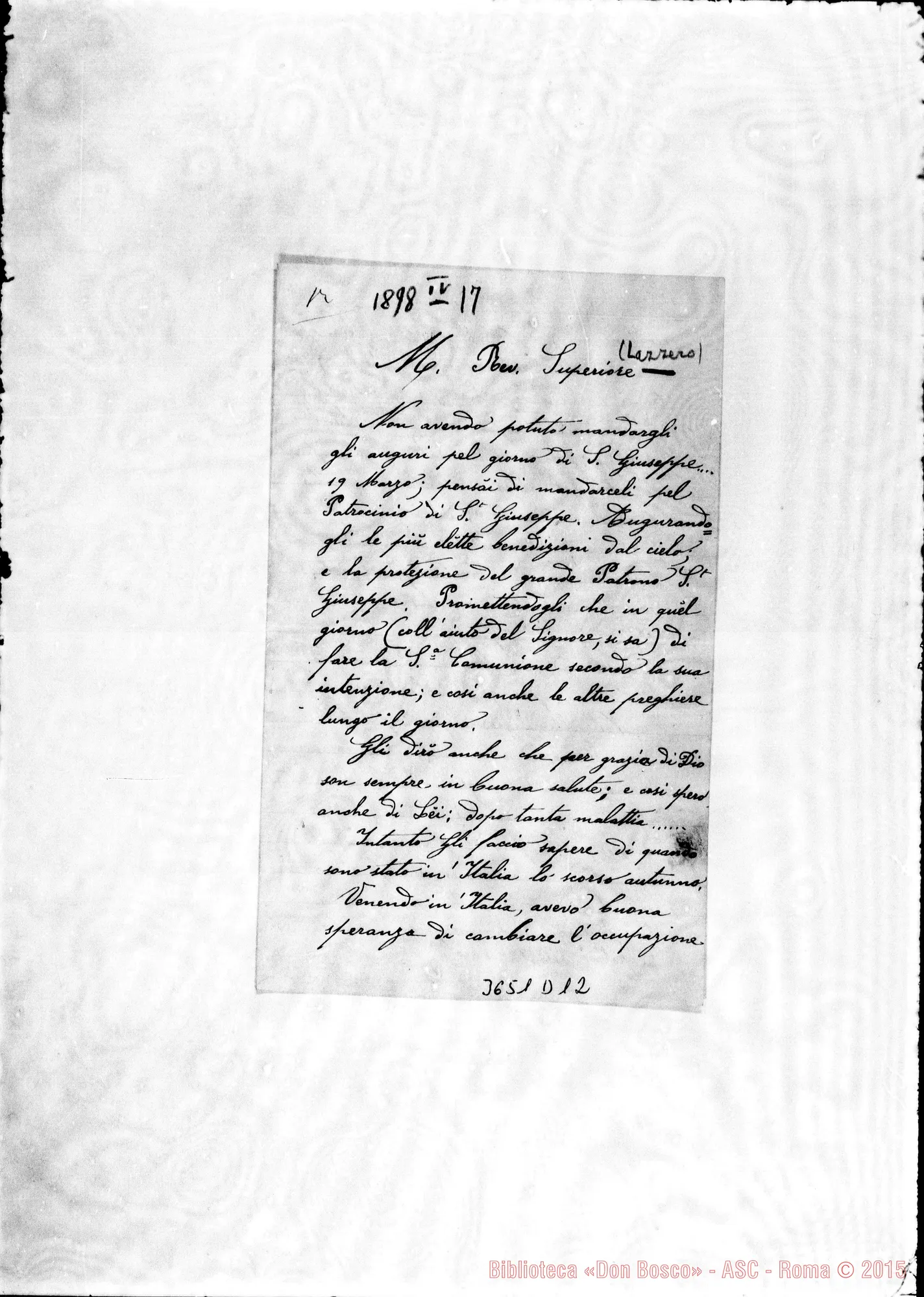 Fotogramma D 12 — Coad. Aspesi Giov. Batt.-Don Lazzero. London, 17-04-1898