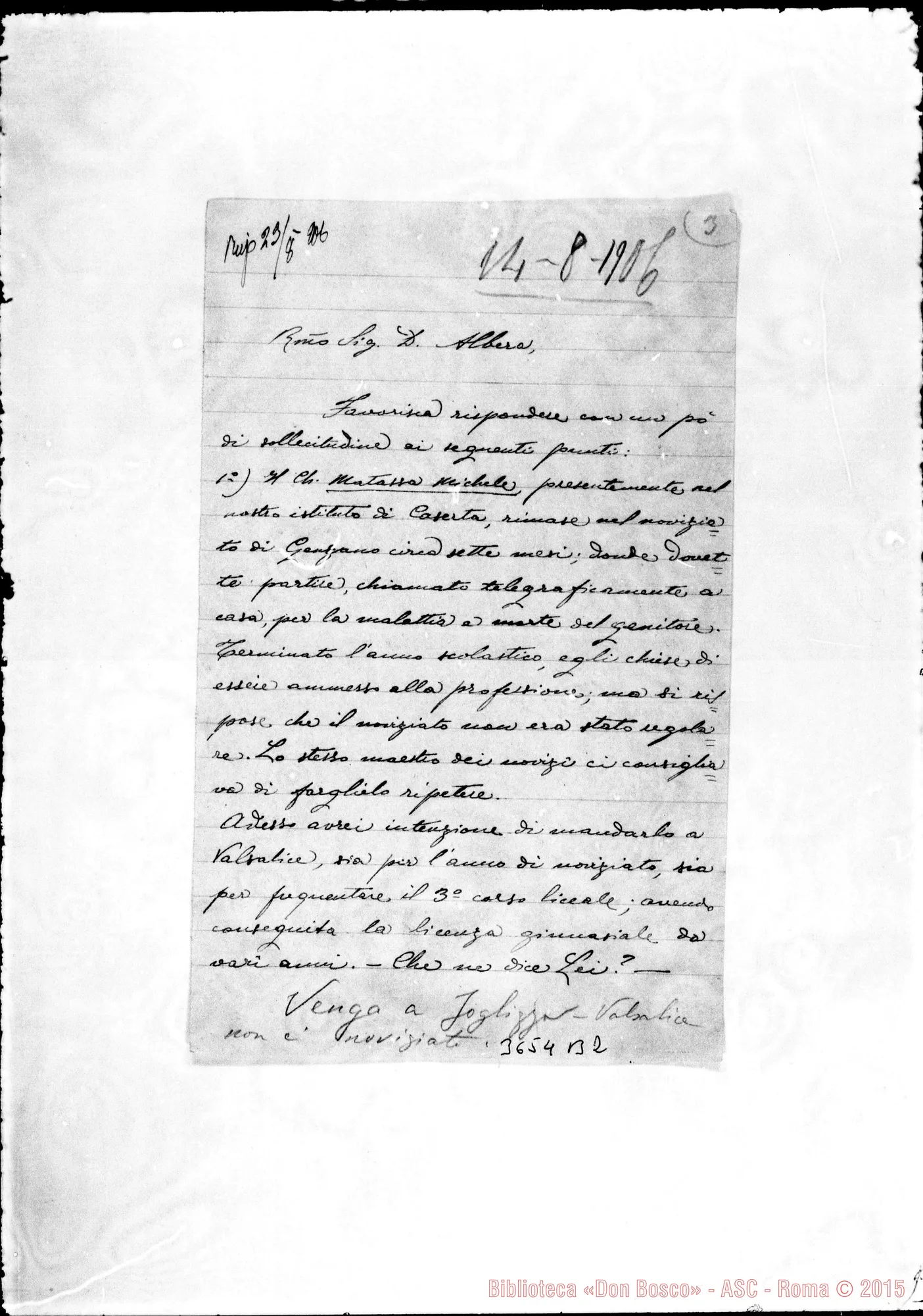 Fotogramma B 2 — Italia: Campano-Calabra: Don Scappini-Don Albera. Napoli, 14-08-1906