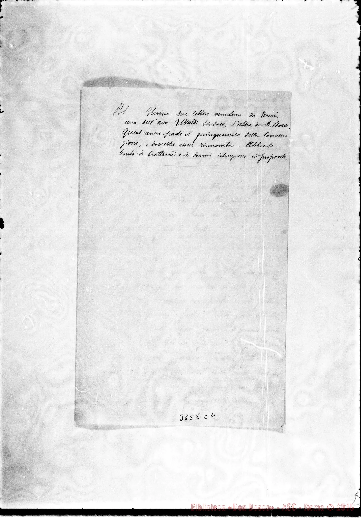 Fotogramma C 4 — Don Cagliero Cesare-Don Durando. Roma, 14-04-1898