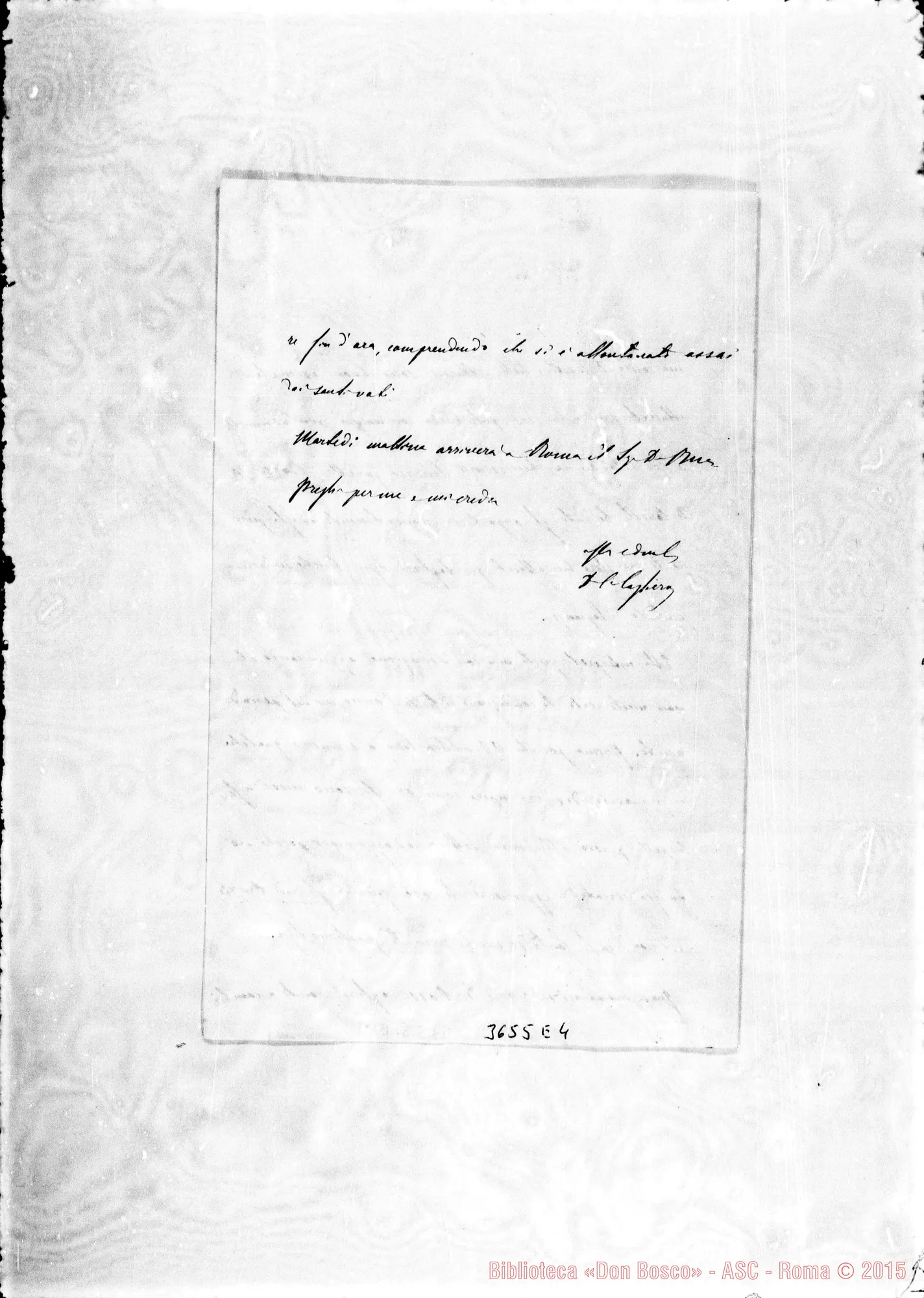 Fotogramma E 4 — Don Cagliero Cesare-Don Lazzero. Roma, 6-06-1896