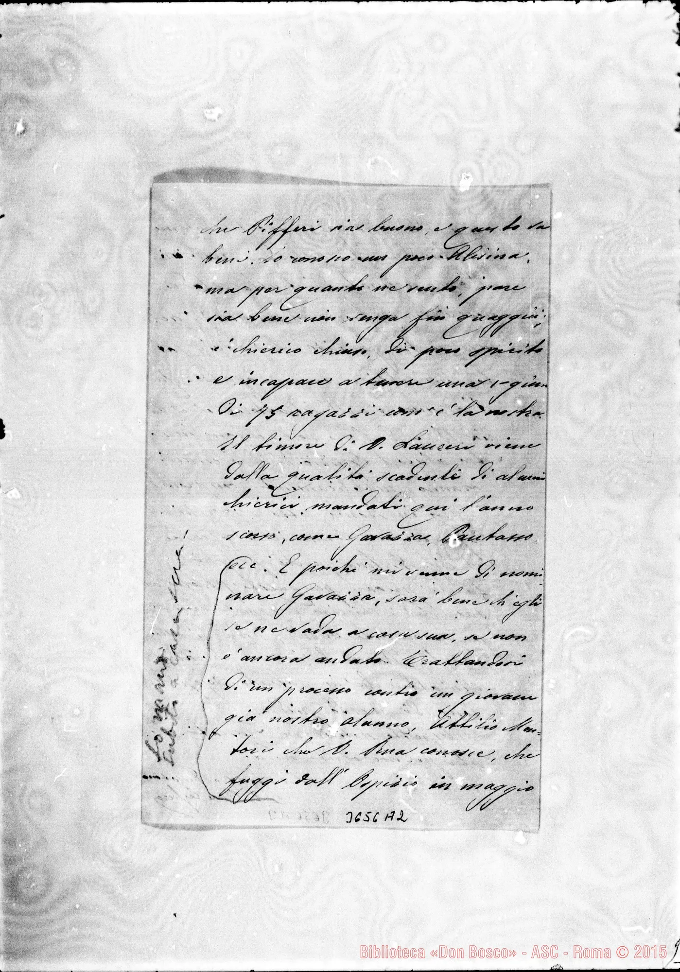 Fotogramma A 2 — Don Cagliero Cesare-Don Cerruti. Roma, 16-09-1896 Autogr. Rua