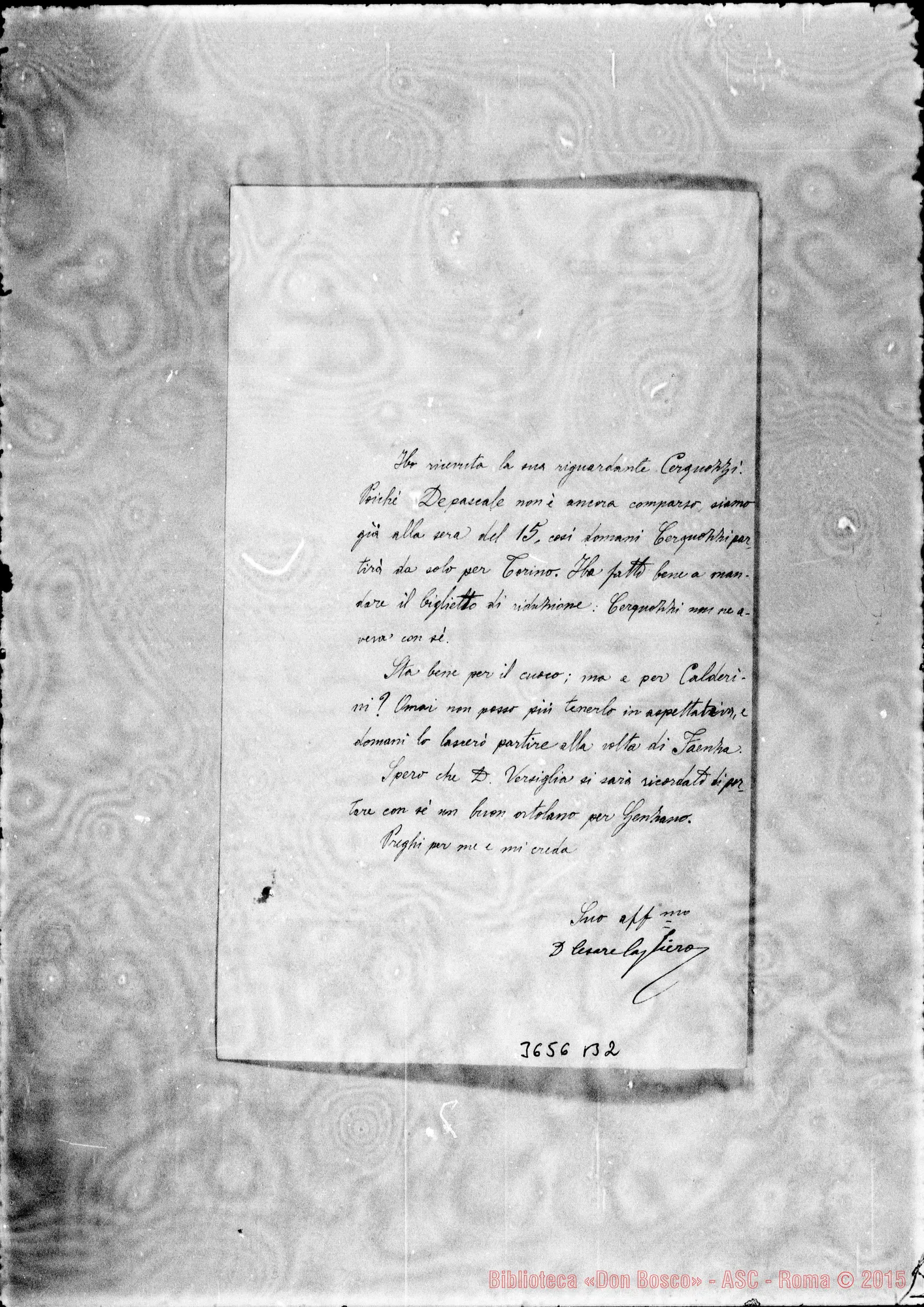 Fotogramma B 2 — Don Cagliero Cesare-Don Lazzero. Roma, 15-10-1896