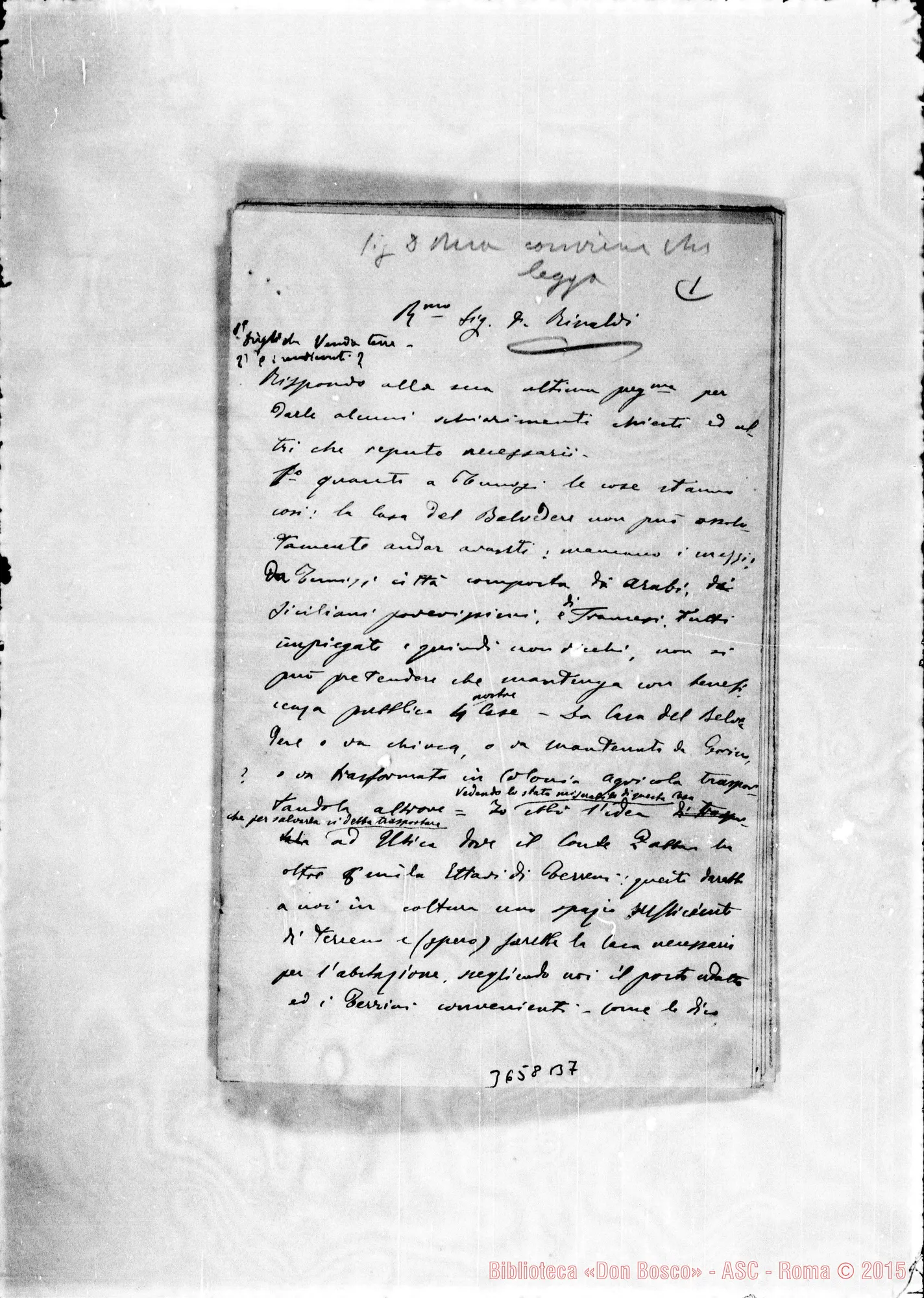 Fotogramma B 7 — Don Piccollo-Don Rinaldi, il 27-03-1903 Autogr. Rinaldi