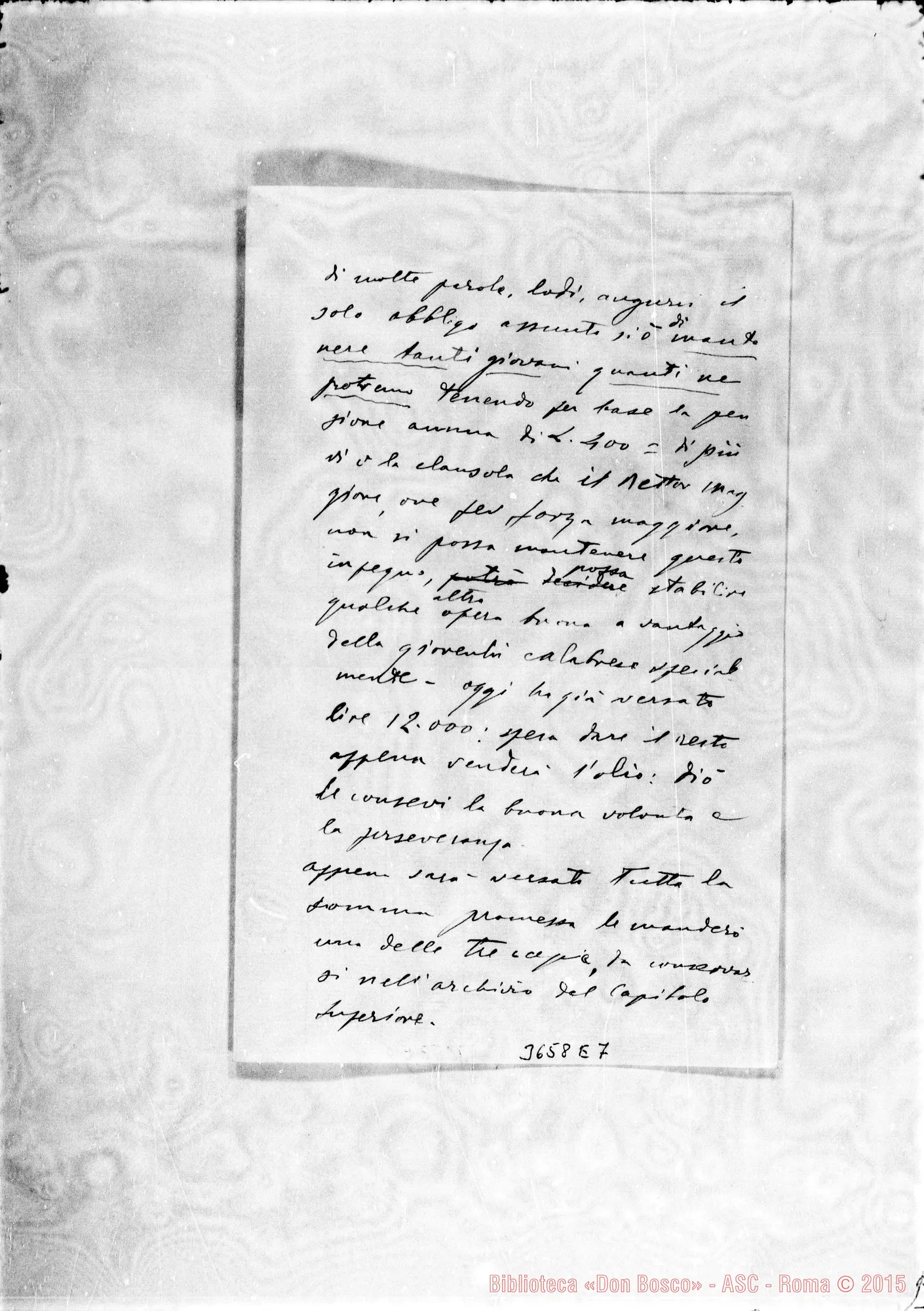 Fotogramma E 7 — Don Piccollo-Don Rinaldi. Soverato, 21-02-1908 Autogr. Rinaldi