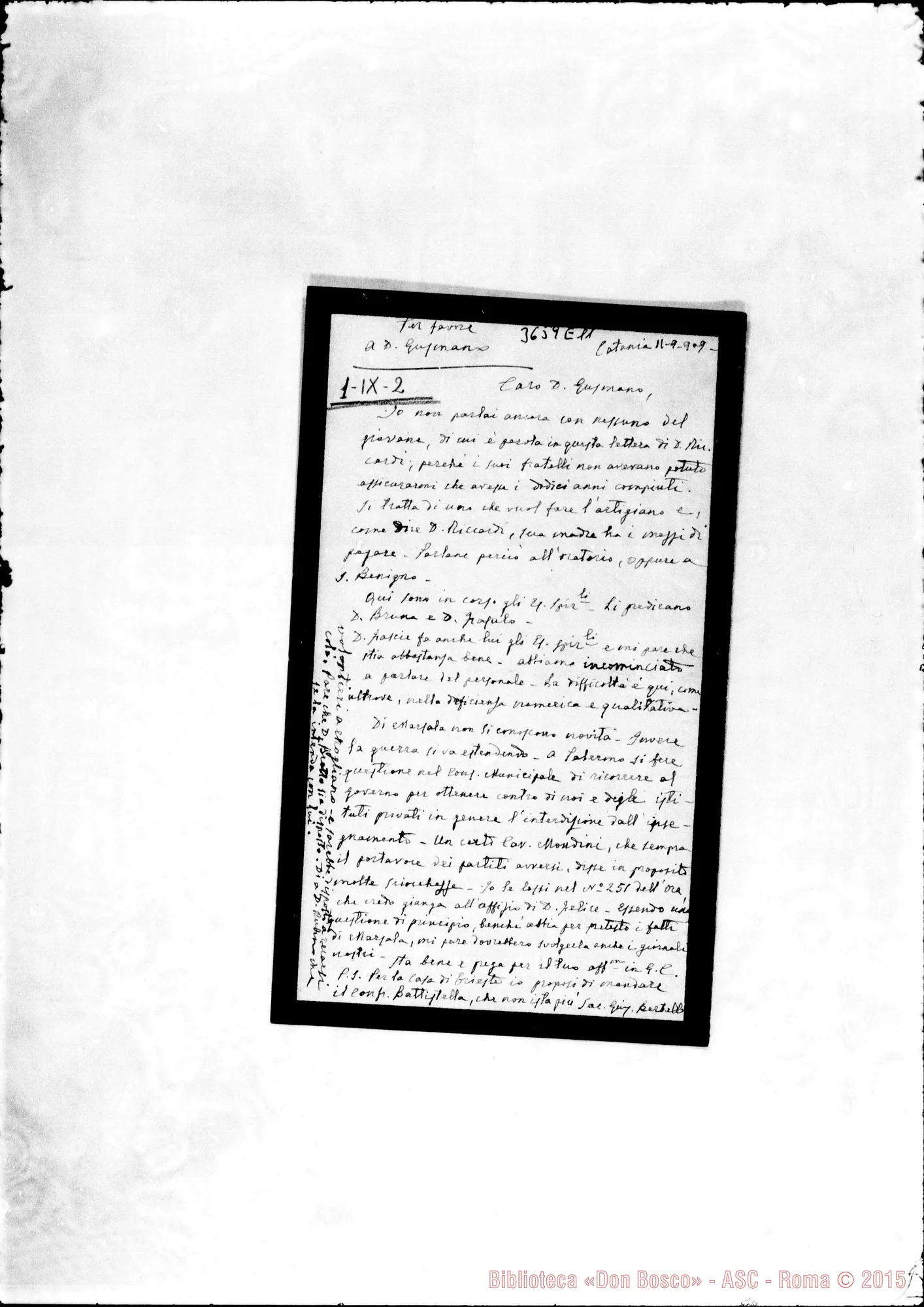 Fotogramma E 11 — Don Bertello-Don Gusmano. Catania, 11-09-1909