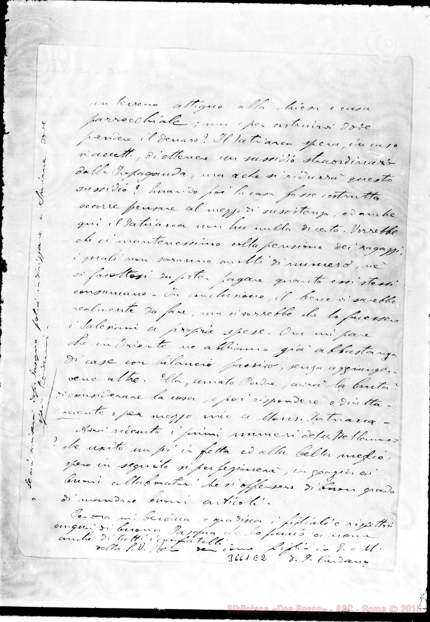 Fotogramma E 2 — Don Pietro Cardano-Don Rua. Betlemme, 3-04-1909