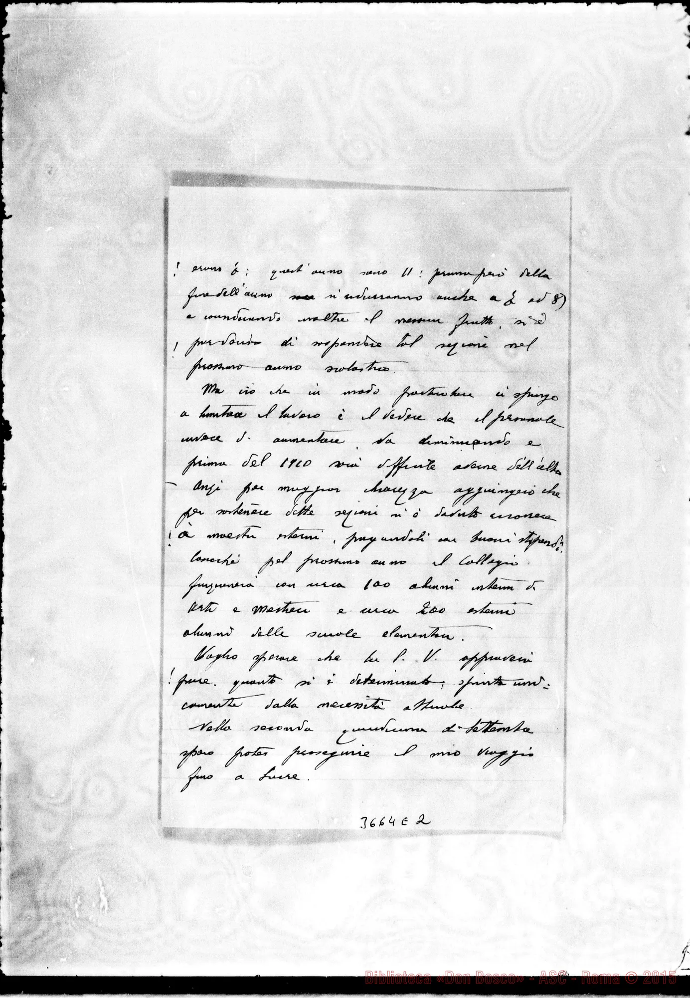 Fotogramma E 2 — Don Reyneri-Amat.mo Padre. La Paz, 28-08-1908