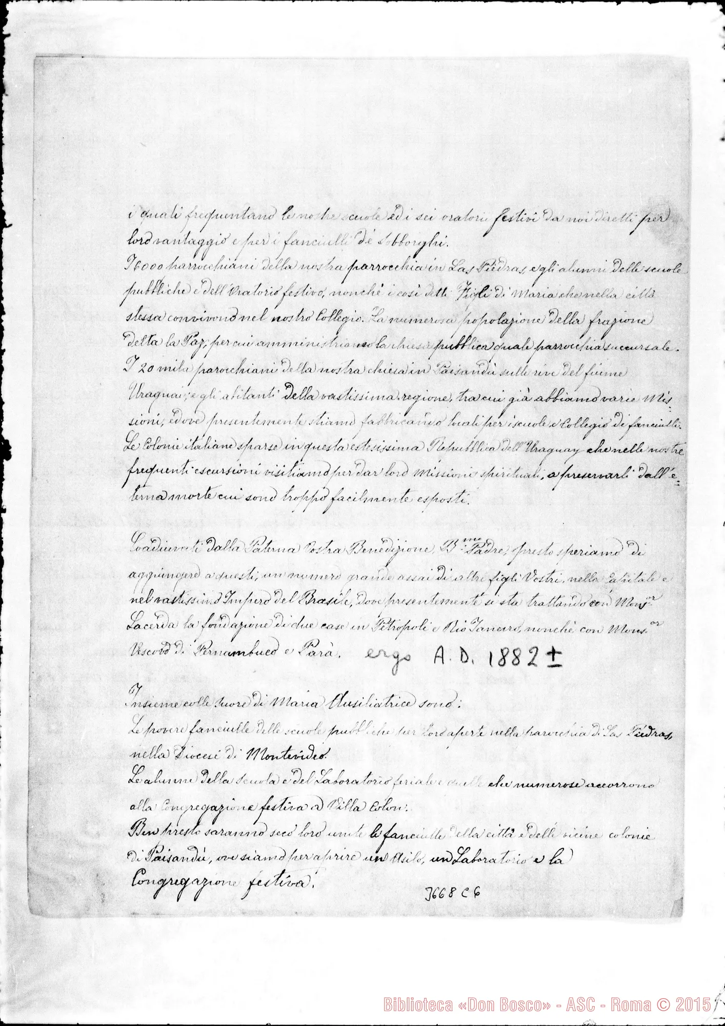 Fotogramma C 6 — Uruguay (Montevideo): Lettera A Beatissimo Padre. Due stesure