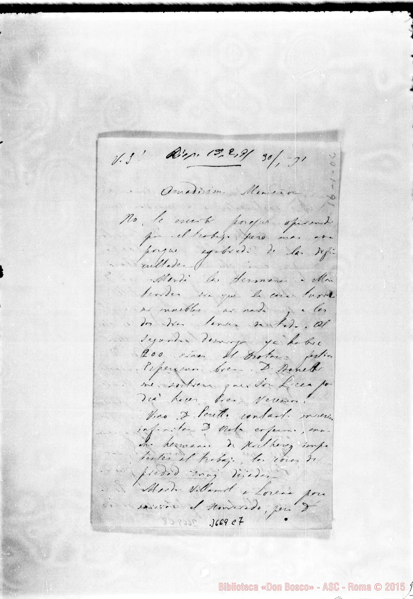 Fotogramma C 7 — Don Lasagna-Monsignor, il 30-01-1891
