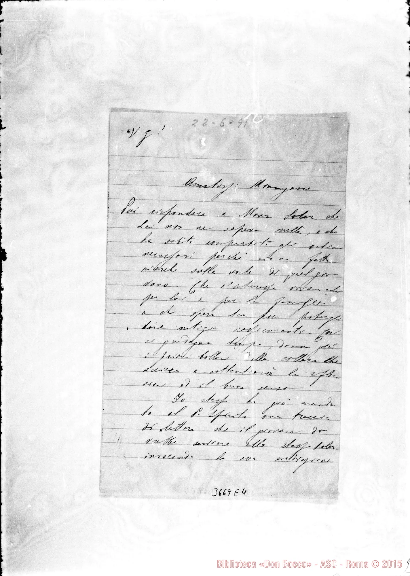 Fotogramma E 4 — Don Lasagna-Monsignor. Las Piedras, 22-06-1891