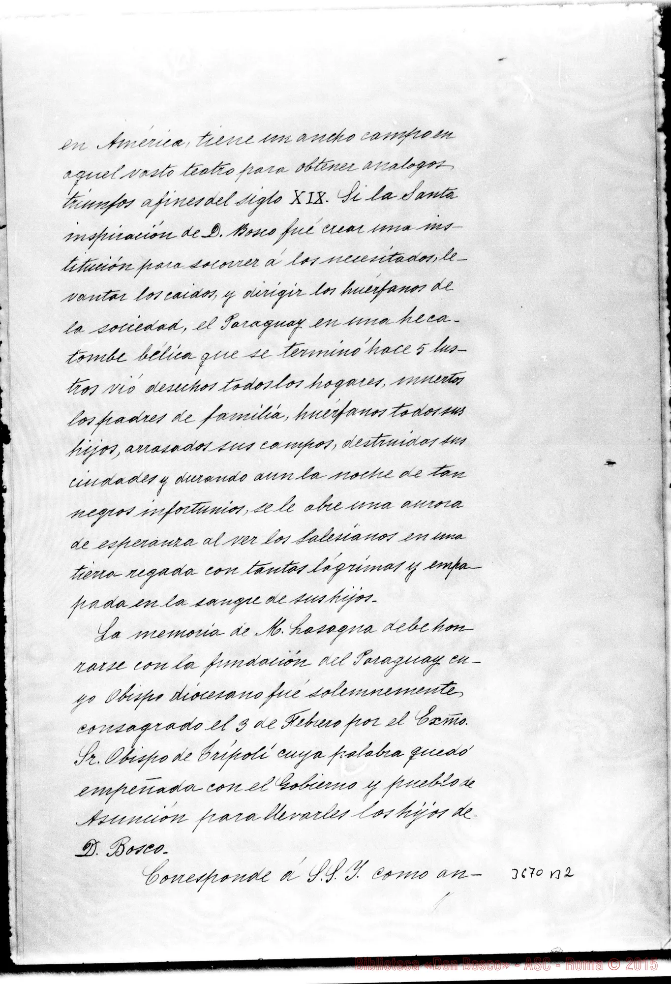 Fotogramma B 2 — Matías Alonso, cónsul-Mons. Cagliero. Montevideo, 25-12-1895