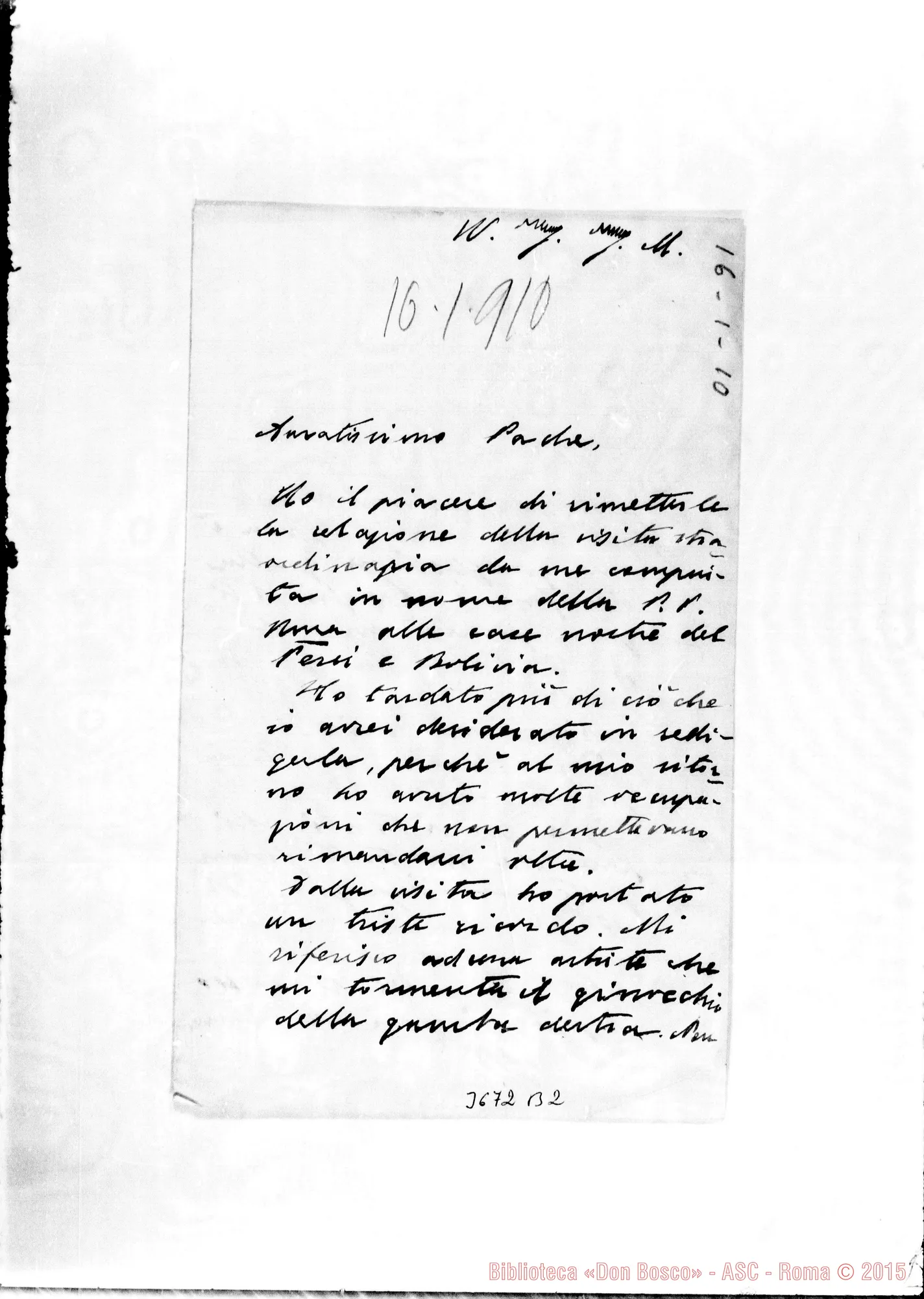 Fotogramma B 2 — Don Gamba Giuseppe-Amat.mo Padre. Senza data