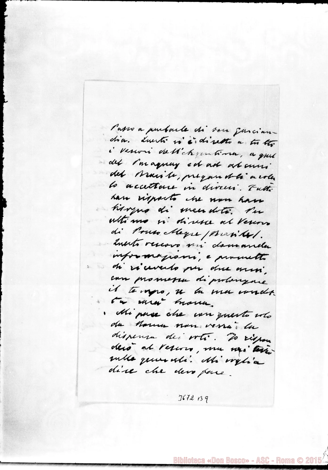 Fotogramma B 9 — Don Gusmano-Don Gamba. Torino, 9-02-1910. Segue risposta. 4-03-1910