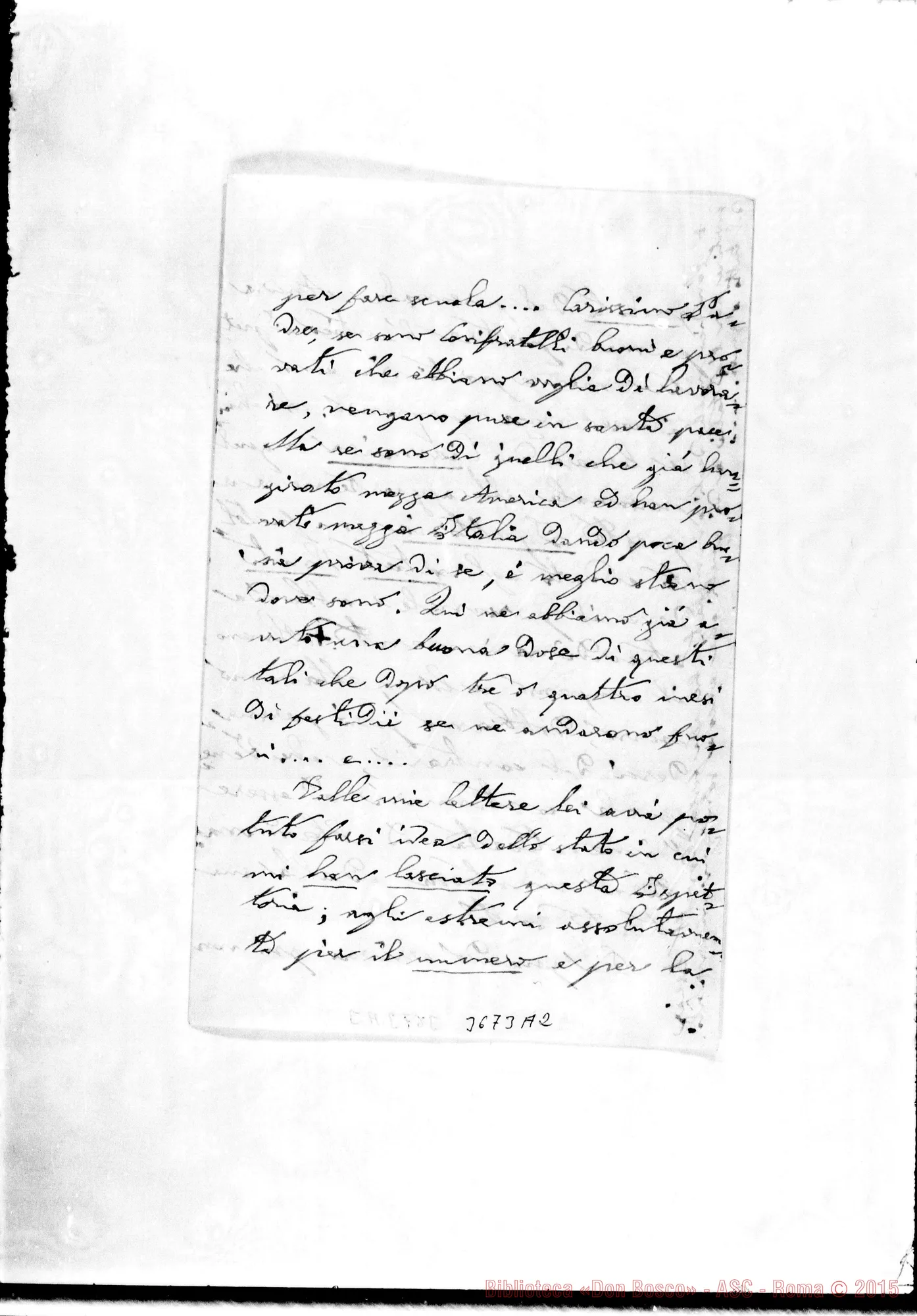 Fotogramma A 2 — Don Michele Borghino-Rev.mo Padre. Caracas, 17-12-1909