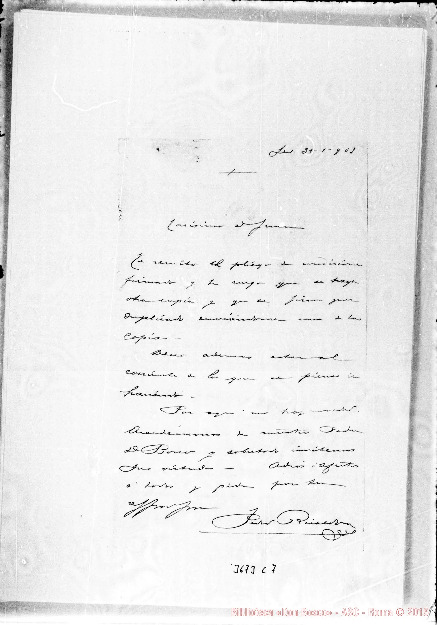 Fotogramma C 7 — Don Pietro Ricaldone-Don Juan. Sevilla, 31-01-1905