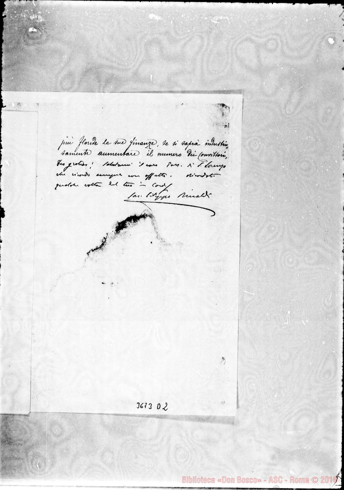 Fotogramma D 2 — Don Rinaldi-Don Juan Castellano. Torino, 22-04-1904. Firma autogr. Rinaldi