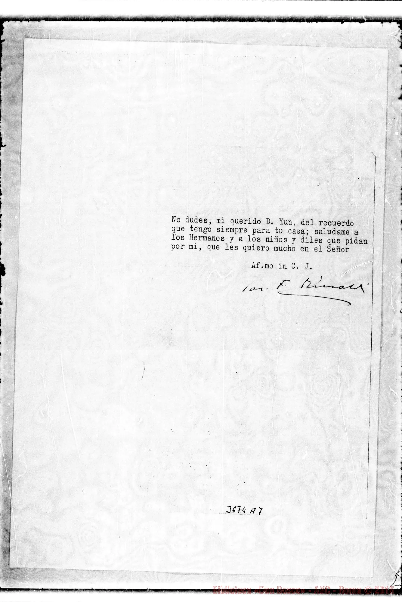Fotogramma A 7 — Don Rinaldi-Don Yun Encinas Andrés. Torino, 9-01-1931 Firma autogr. Rinaldi