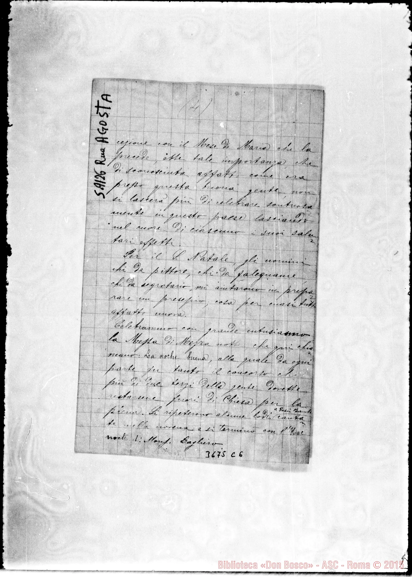 Fotogramma C 6 — « « Conessa, 25-01-1892 Autogr. Rua