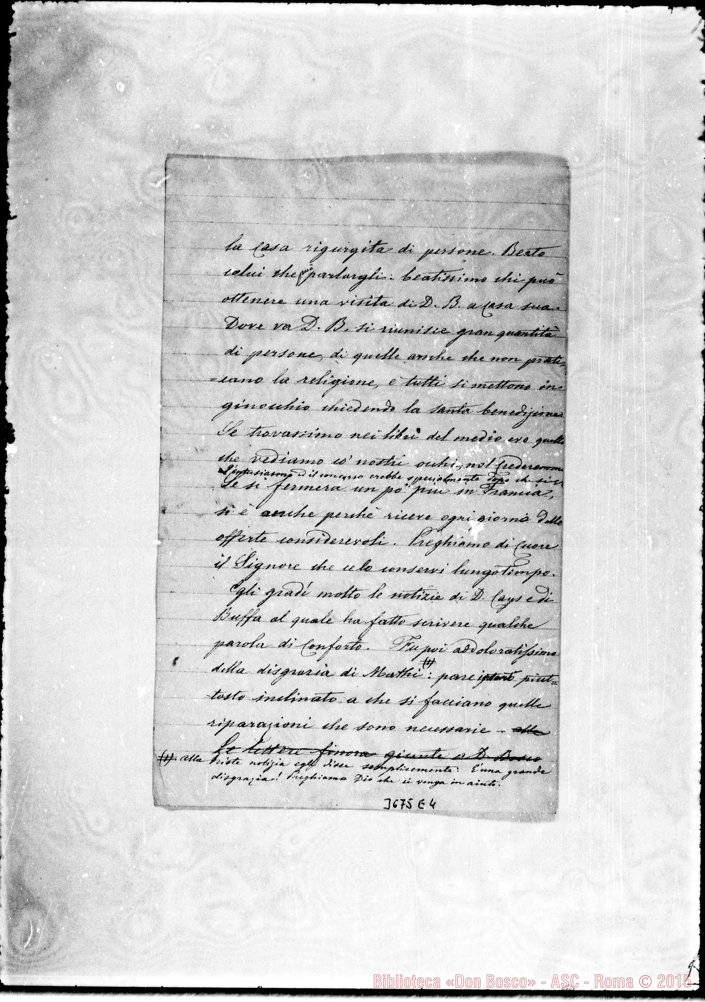 Fotogramma E 4 — « « Marsiglia, 11-02-1882 Autogr. Rua
