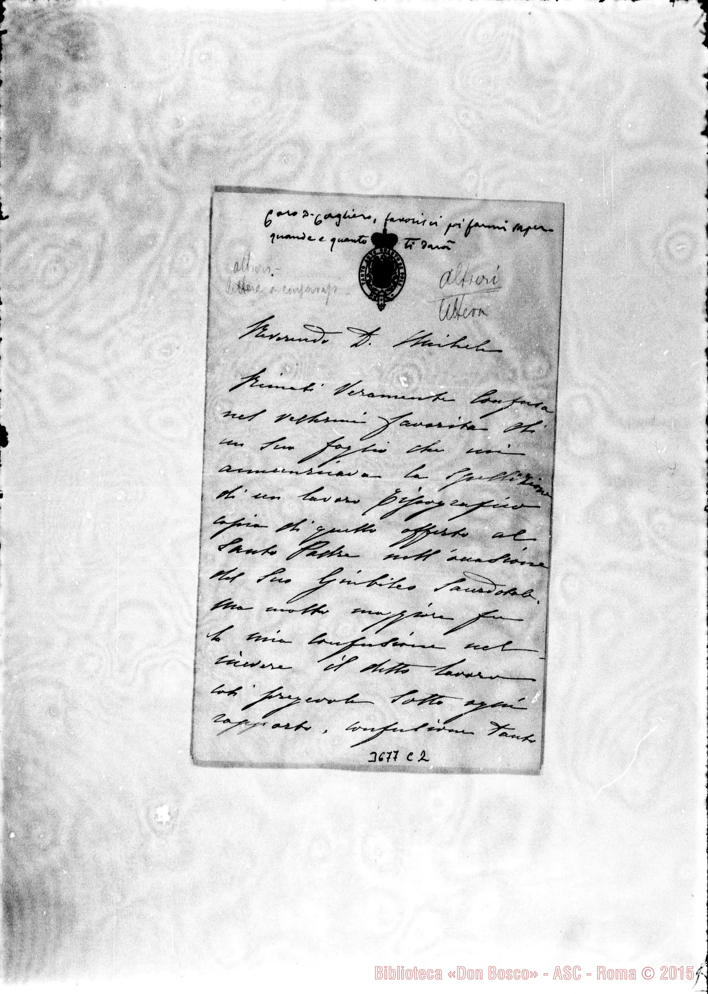 Fotogramma C 2 — Altieri Palazzo A., 9-01-1889 Autogr. Rua