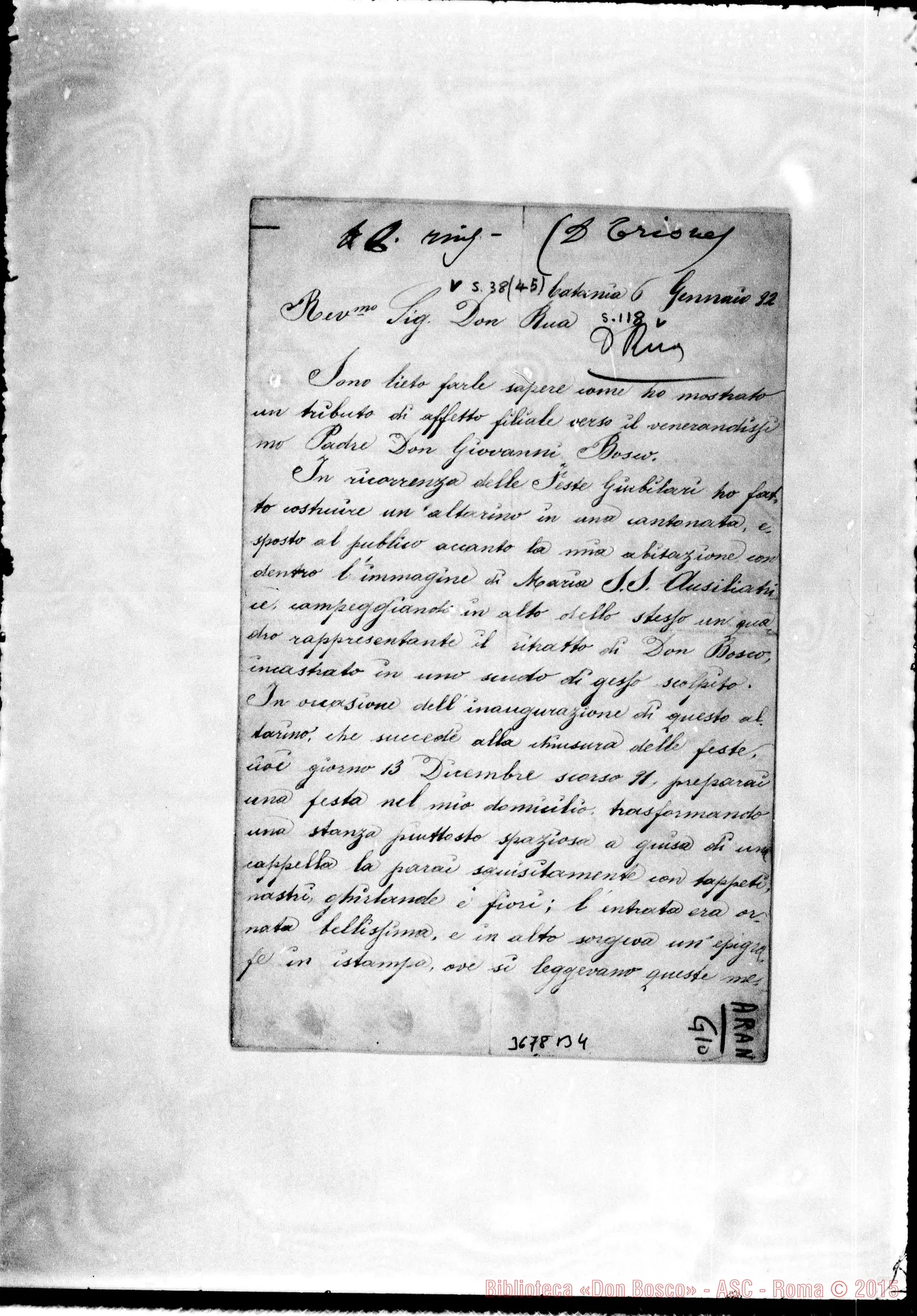Fotogramma B 4 — Arangio Antonio, march. Catania, 6-01-1892