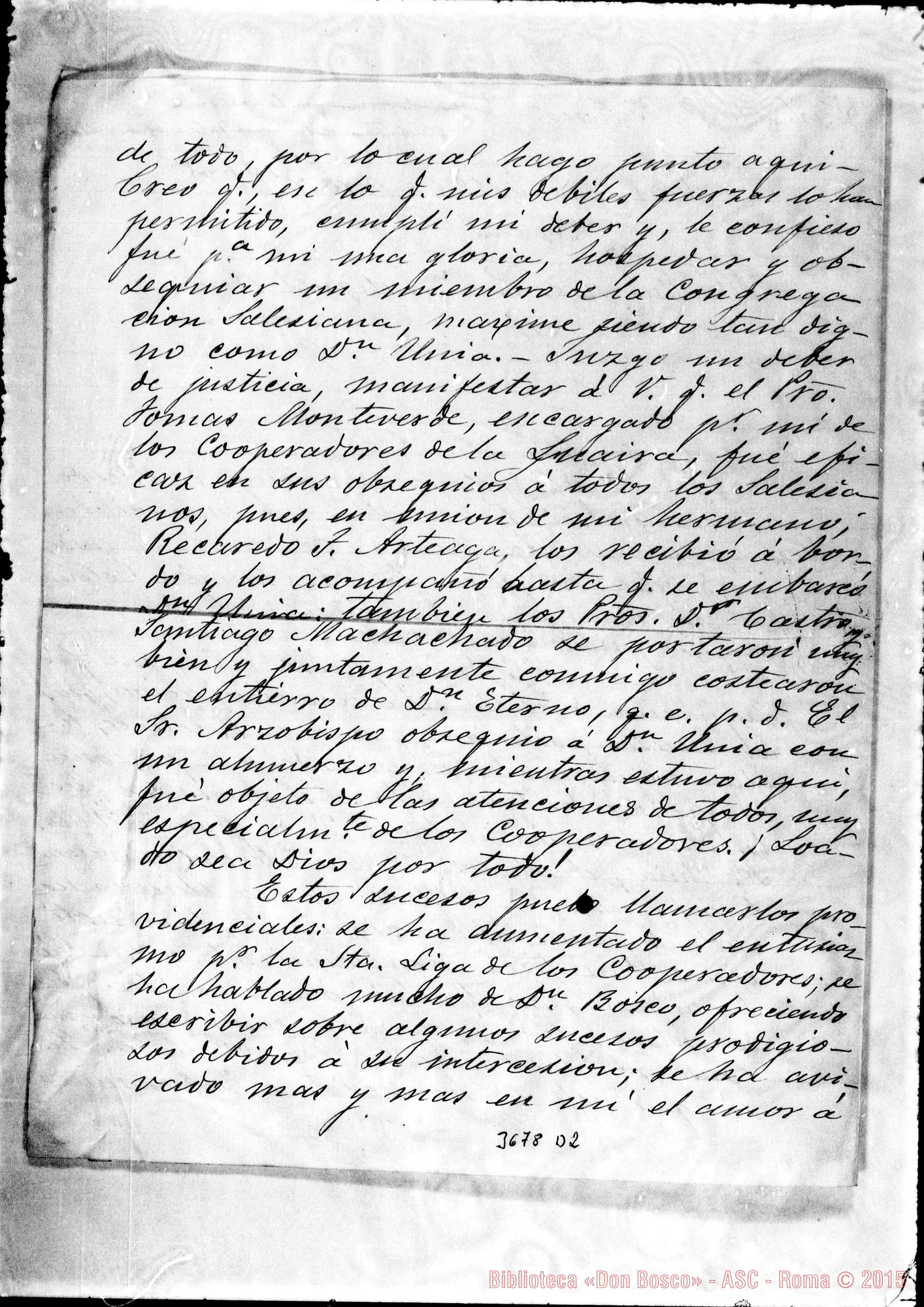 Fotogramma D 2 — Arteaga Ricardo, sac. Caracas, 6-02-1890 Autogr. Rua