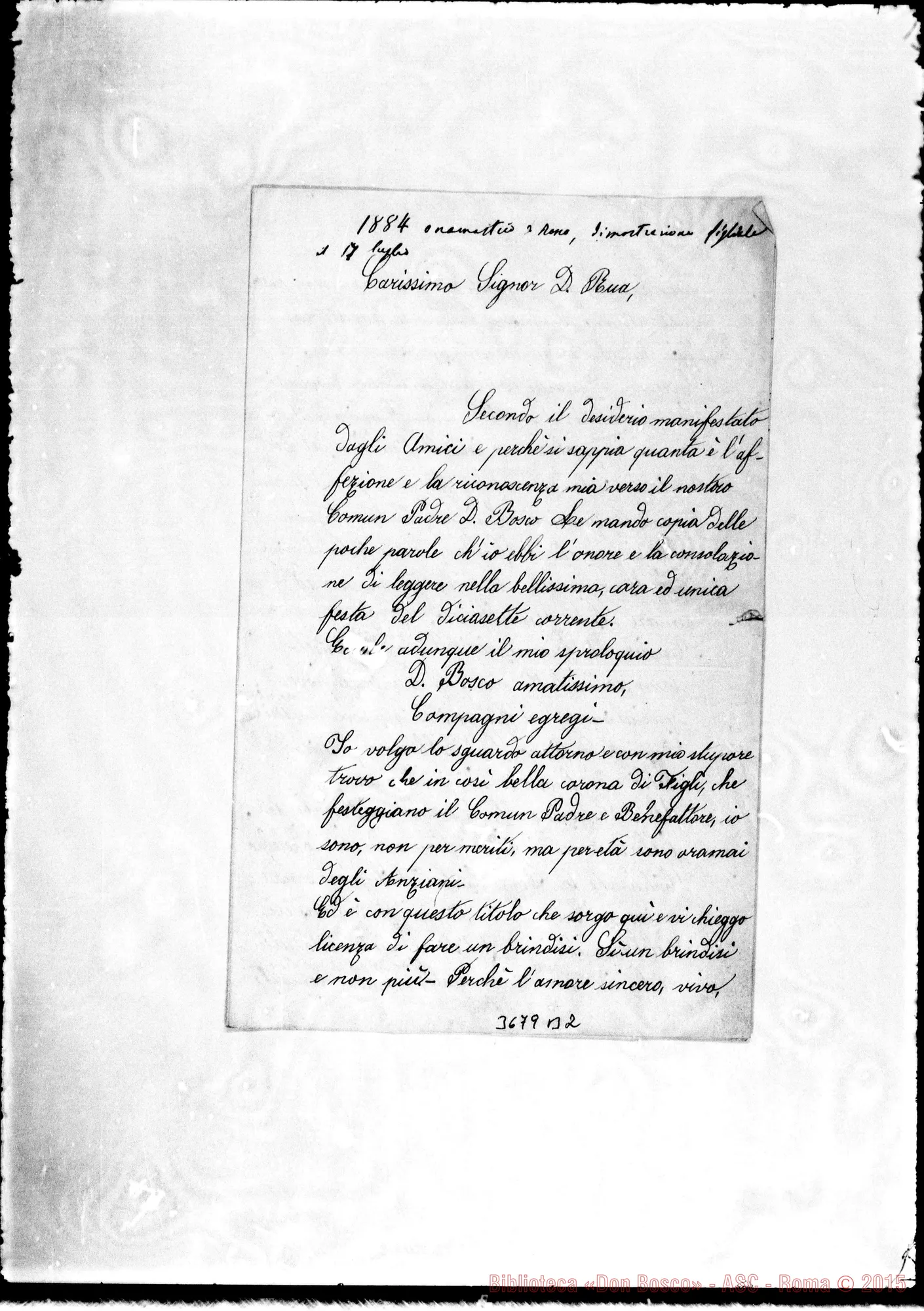 Fotogramma B 2 — Ballesio, prevosto Moncalieri, 20-07-1884