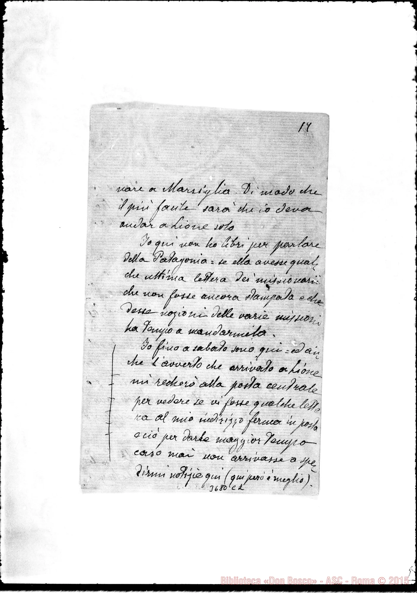 Fotogramma C 2 — « « Or. S. Leone, 15-12-1886 Autogr. Rua