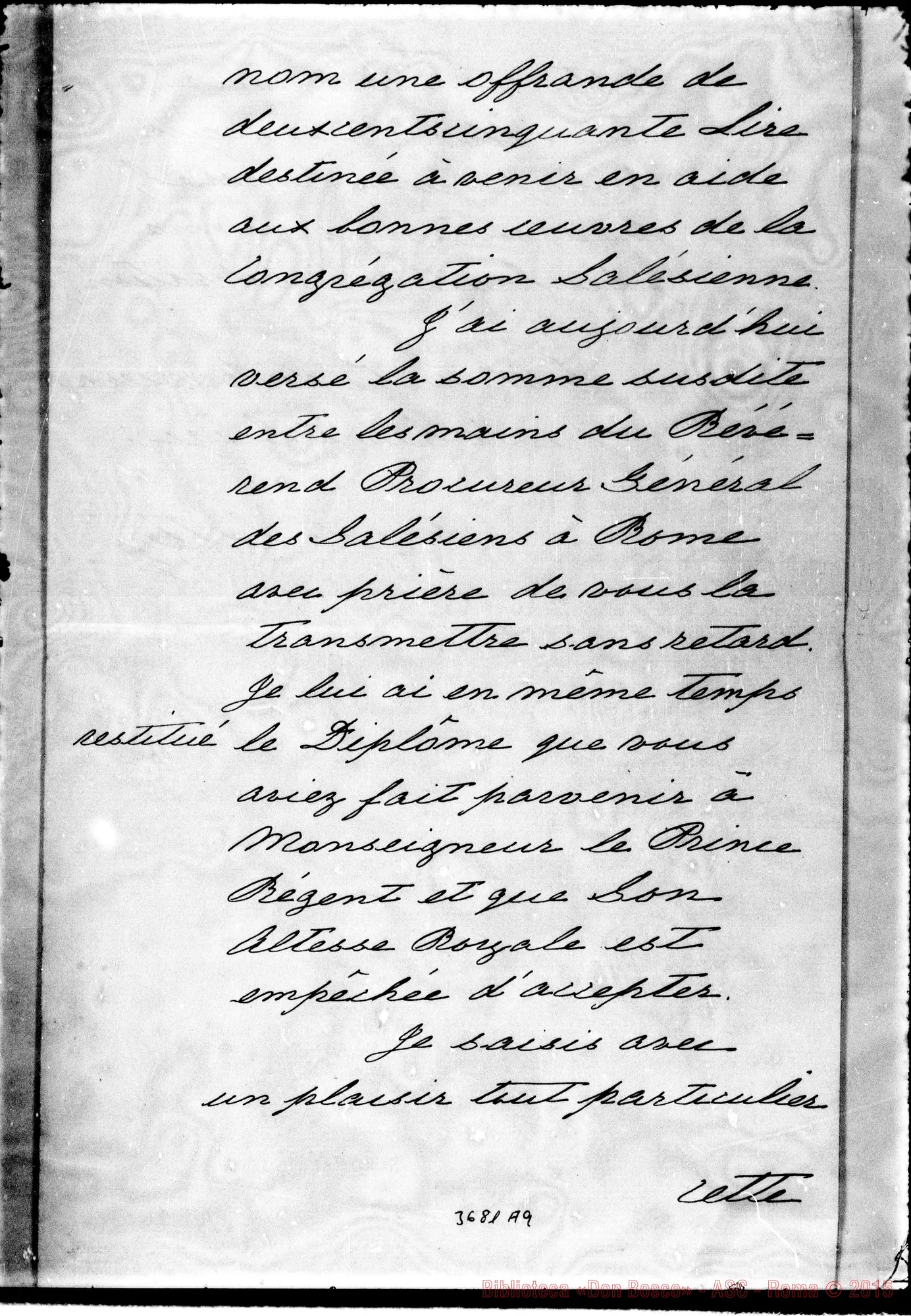 Fotogramma A 9 — BAVIERE, Legatione presso la S.S., 4-01-1889