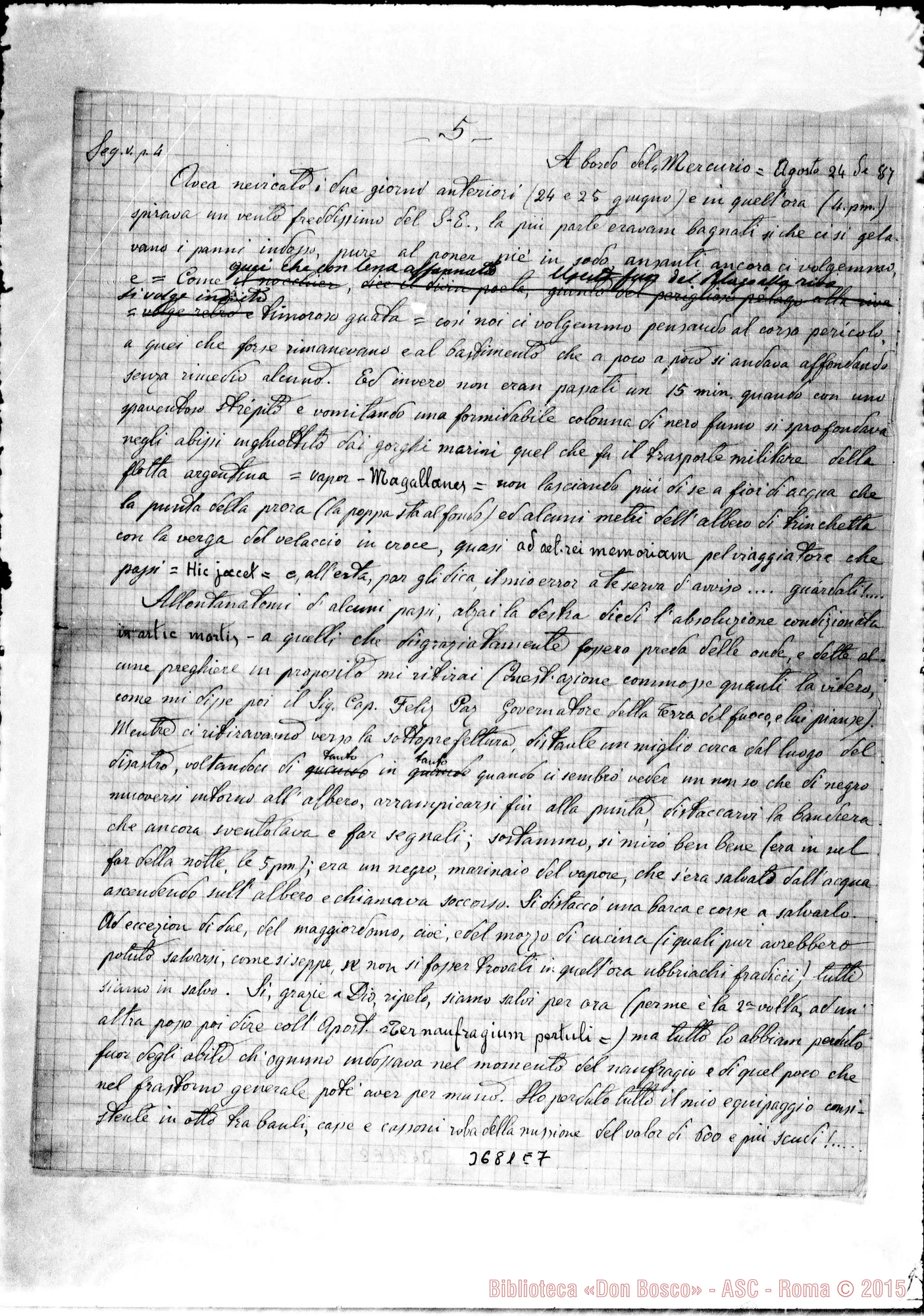 Fotogramma E 7 — « « Dal Mercurio, 23-08-1887