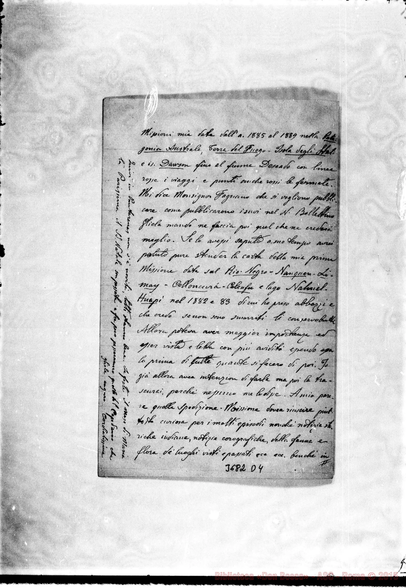 Fotogramma D 4 — « « Puntarenas, 28-12-1889 Autogr. Rua