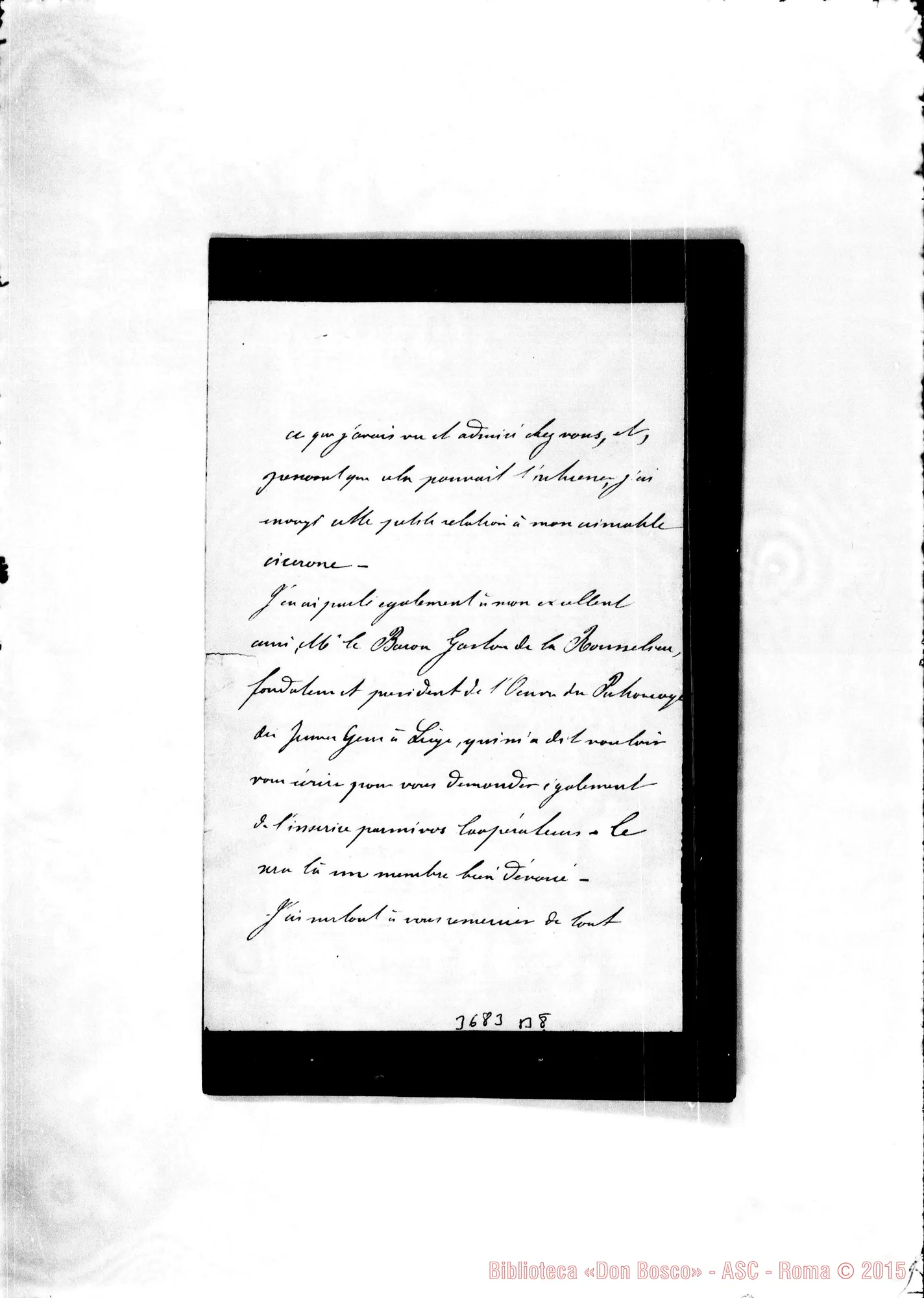 Fotogramma B 8 — Begasse Liegi, 28-01-1888 Autogr. Rua