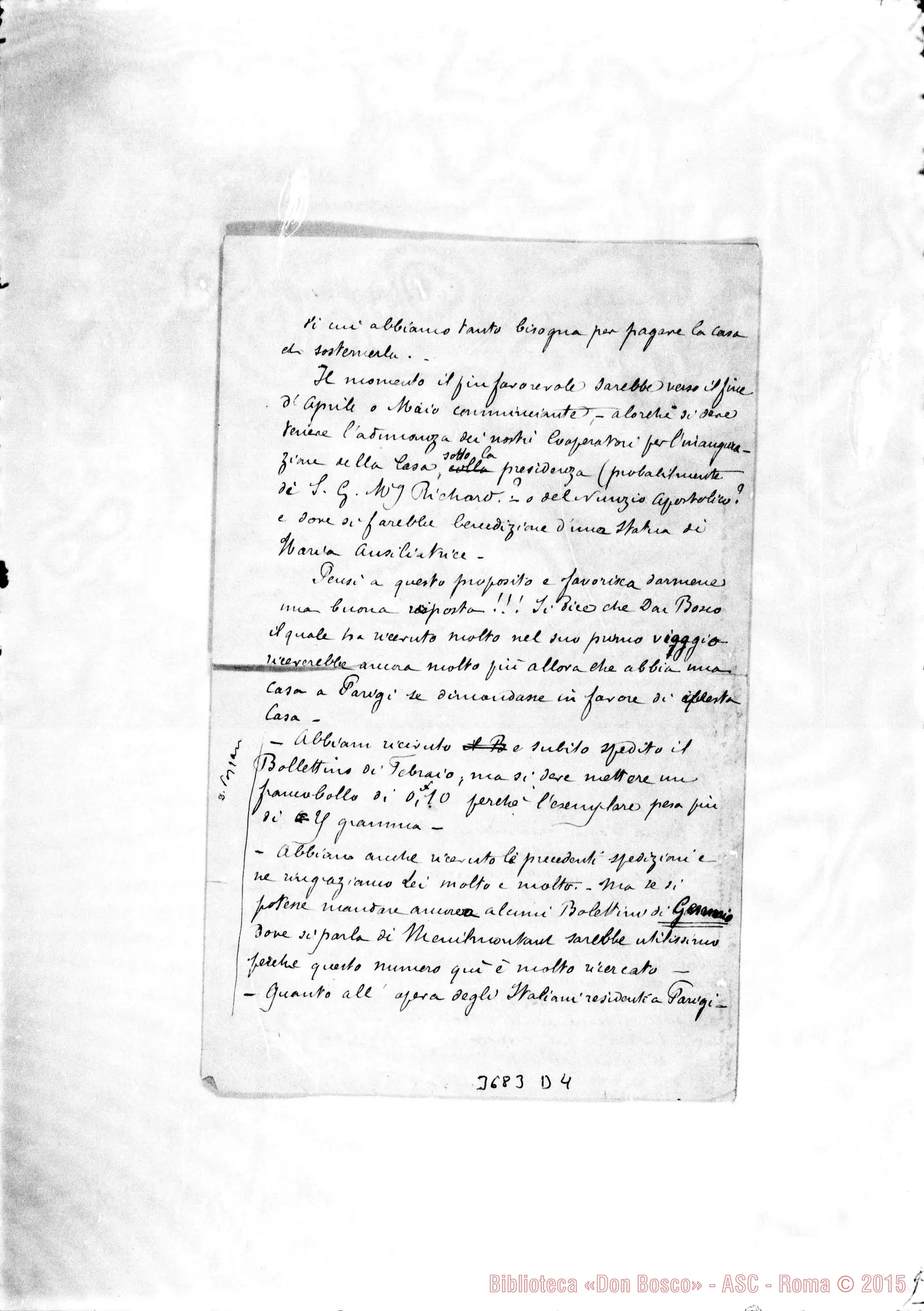 Fotogramma D 4 — « « Paris, 28-02-1885 Autogr. Rua