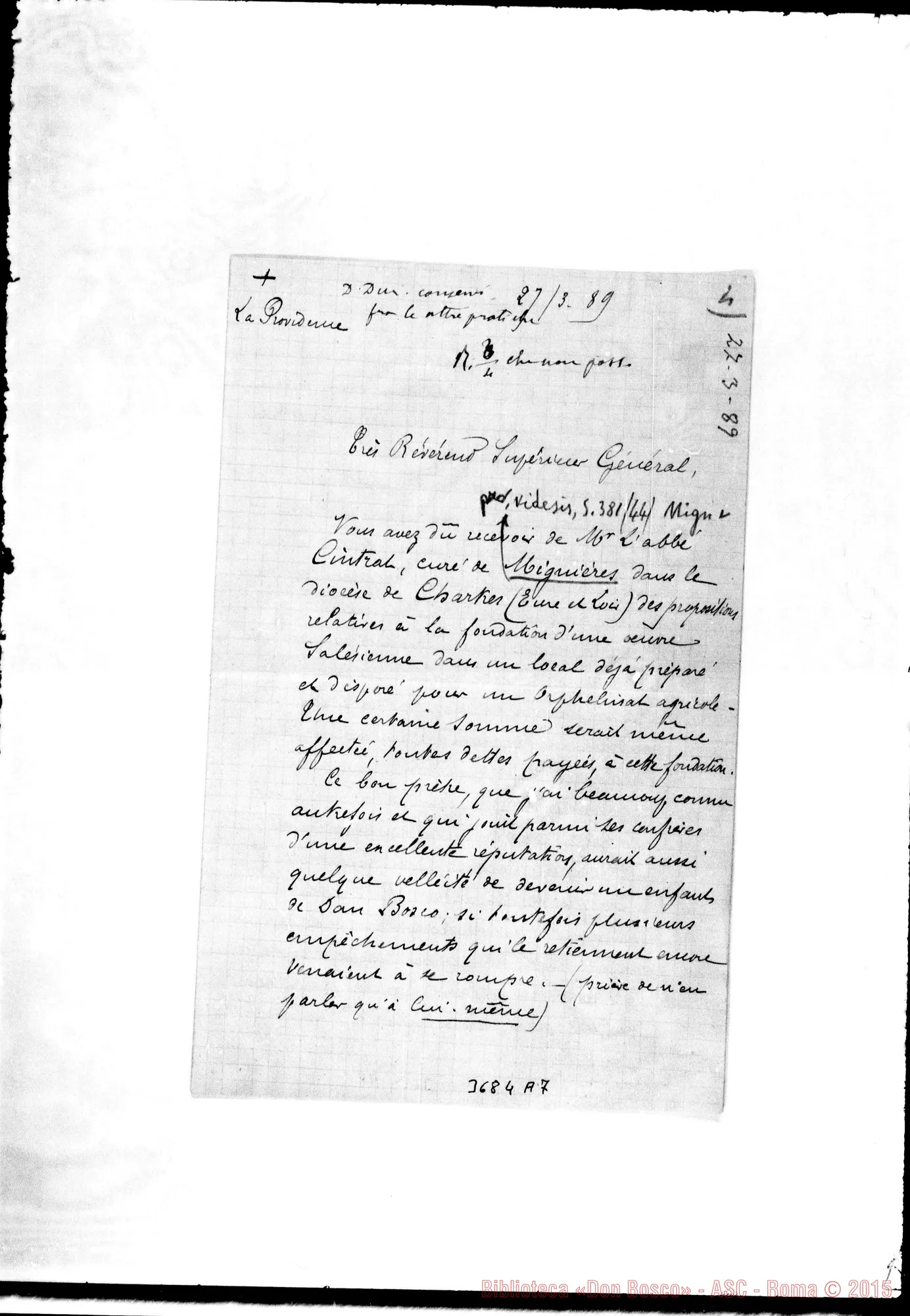 Fotogramma A 7 — « « La Providence, 27-03-1889 Autogr. Rua