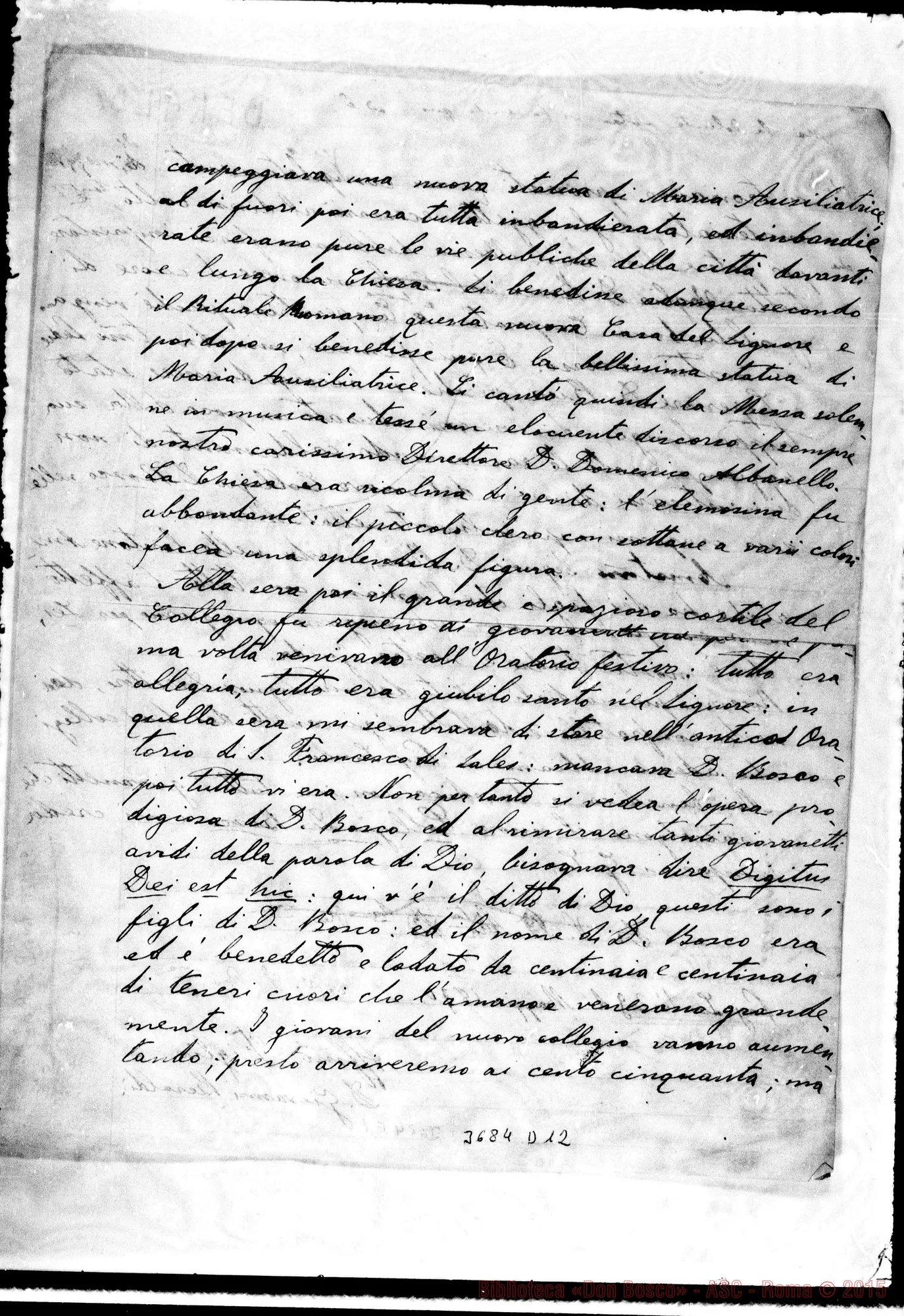 Fotogramma D 12 — Beraldi Giovanni, SDB Paysandù, 29-05-1890 Autogr. Rua