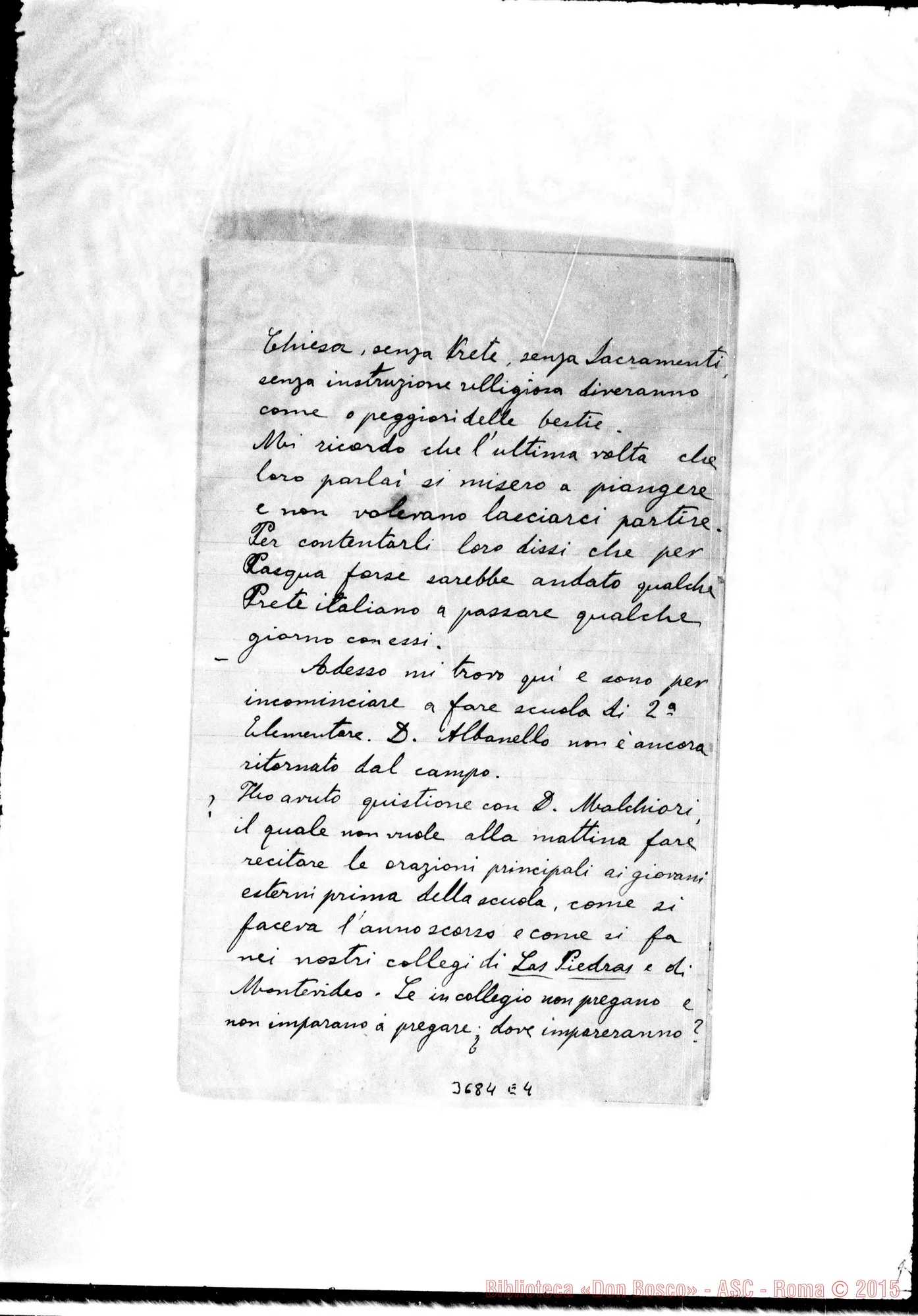 Fotogramma E 4 — « « Paysandù, 4-02-1891 Autogr. Rua