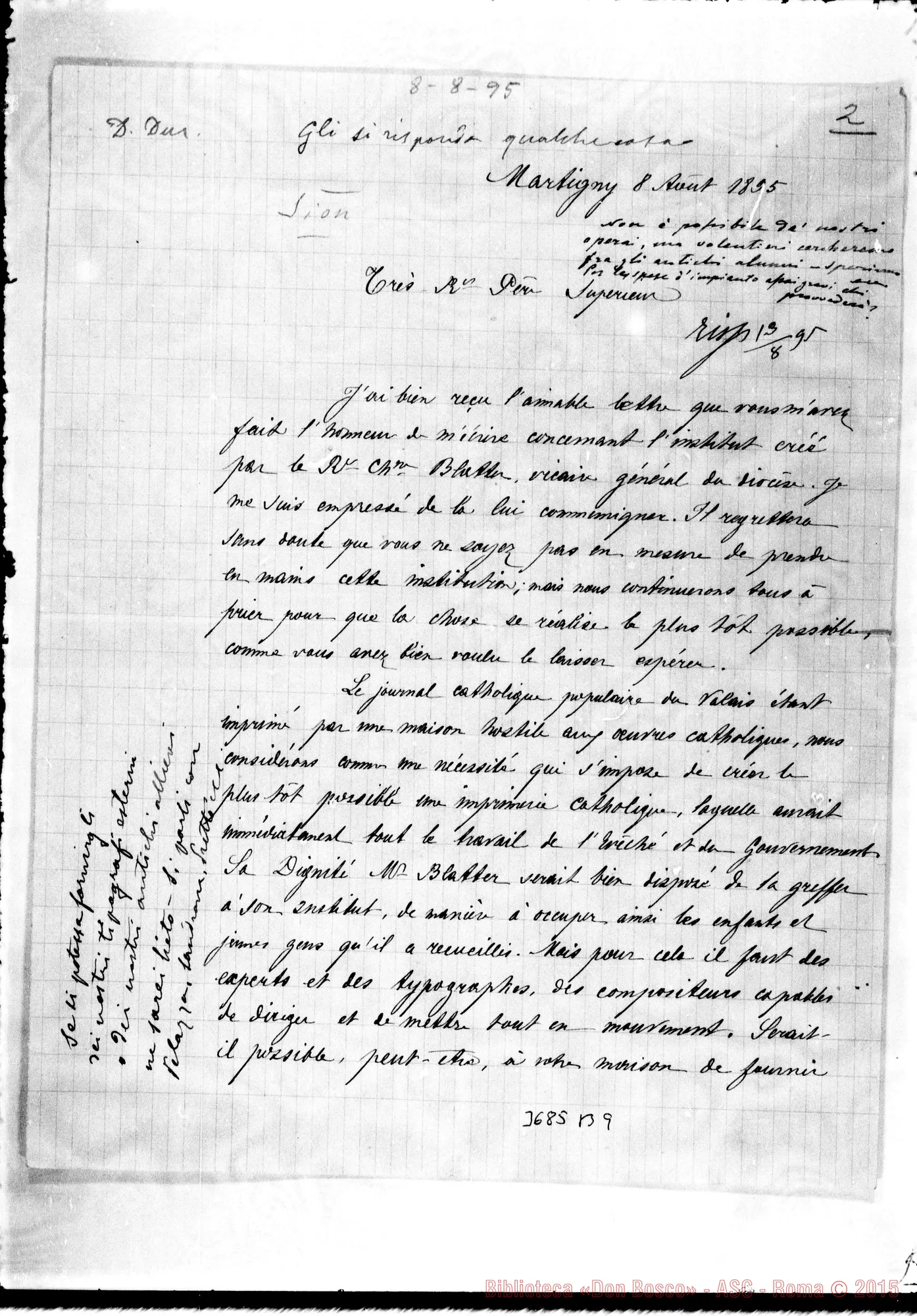 Fotogramma B 9 — Bernan G. Martigny, 8-08-1895 Autogr. Rua
